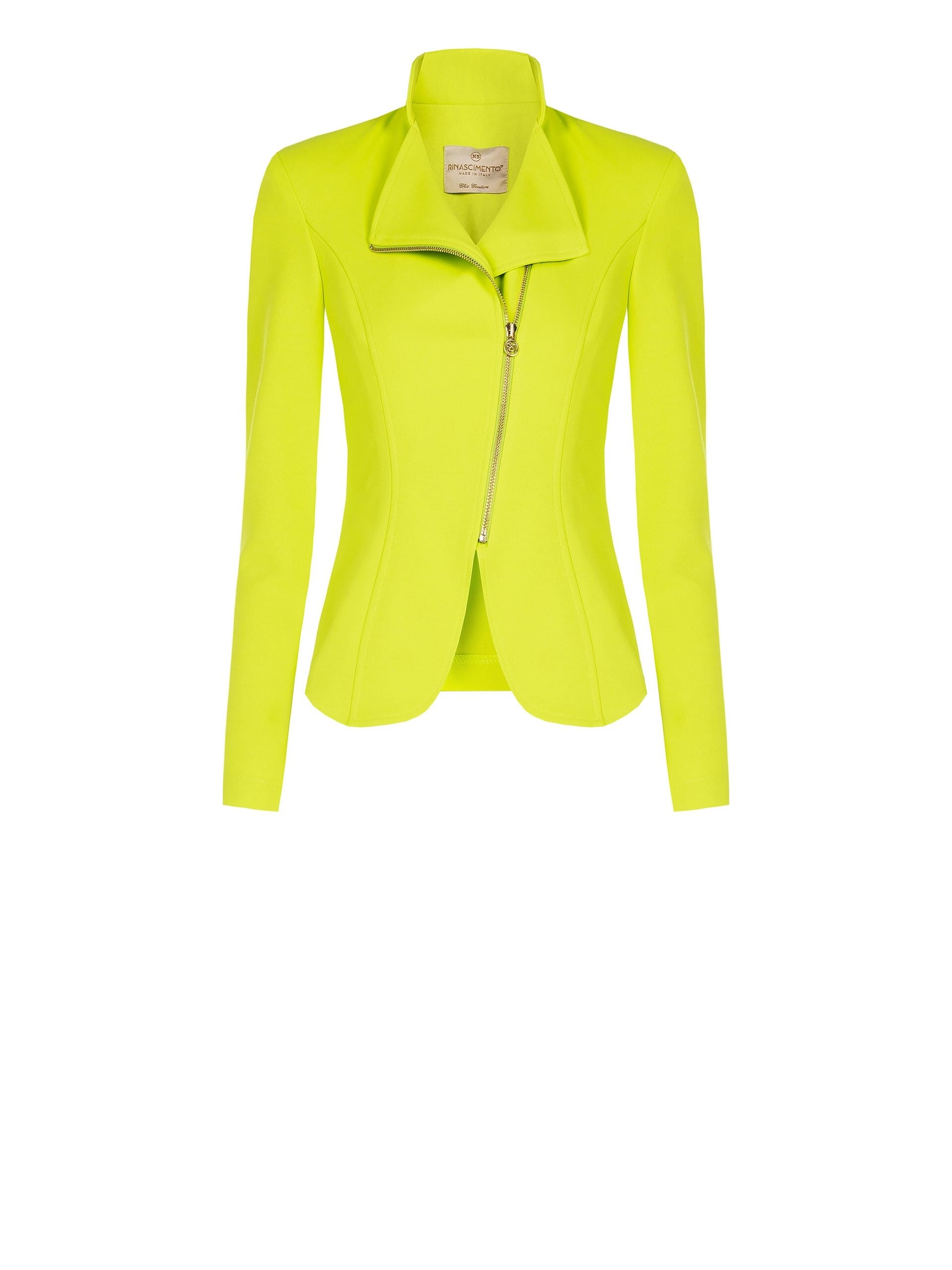 Short Adherent Jacket With Zip In Scuba Crepe Rinascimento