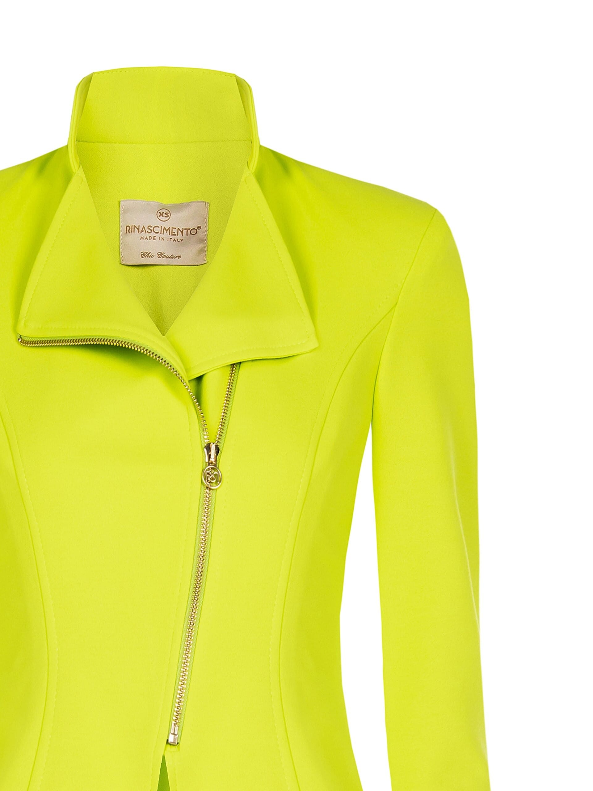 Short Adherent Jacket With Zip In Scuba Crepe Rinascimento