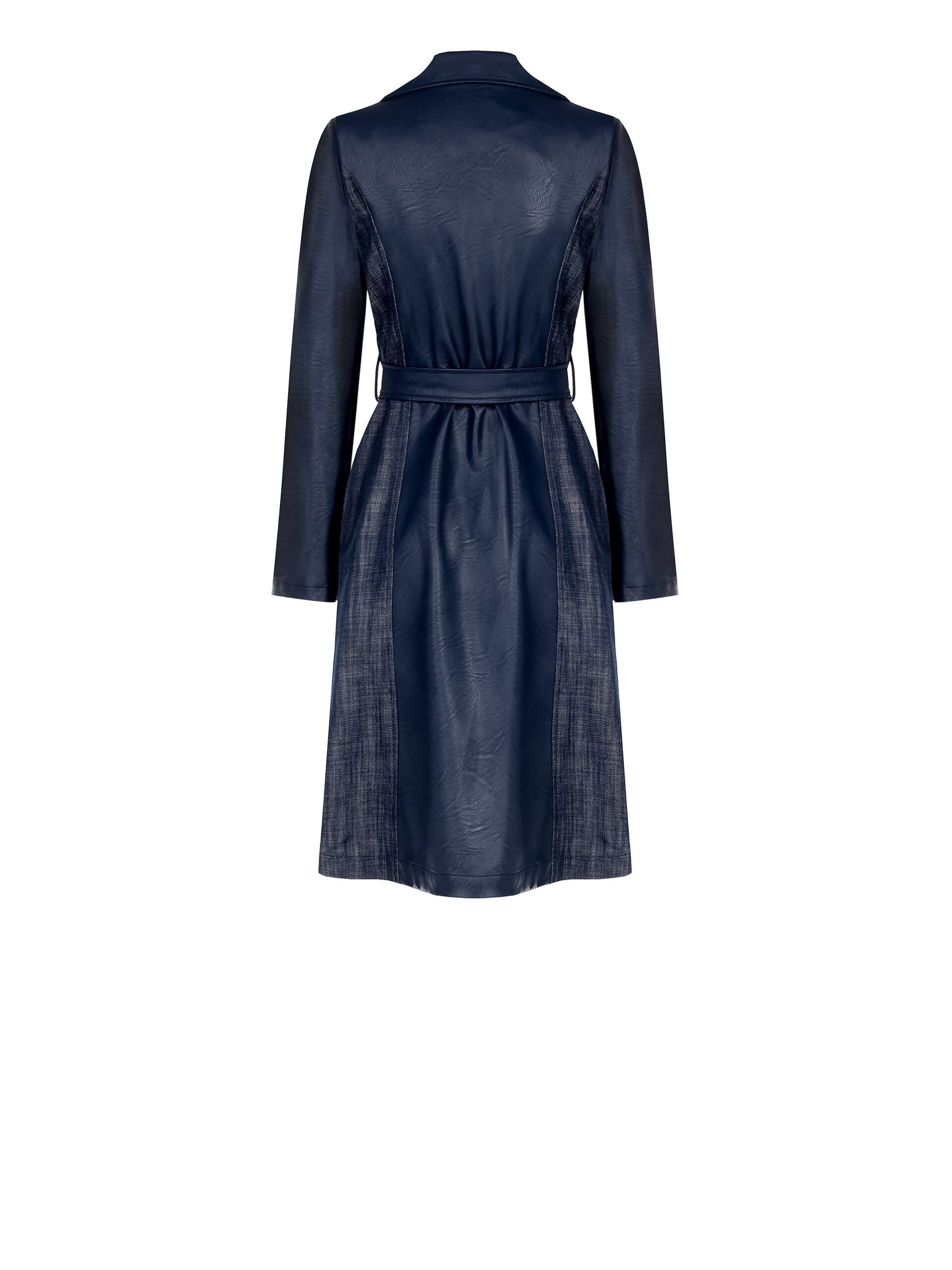 Cappotto Spolverino In Denim E Simil Pelle Rinascimento