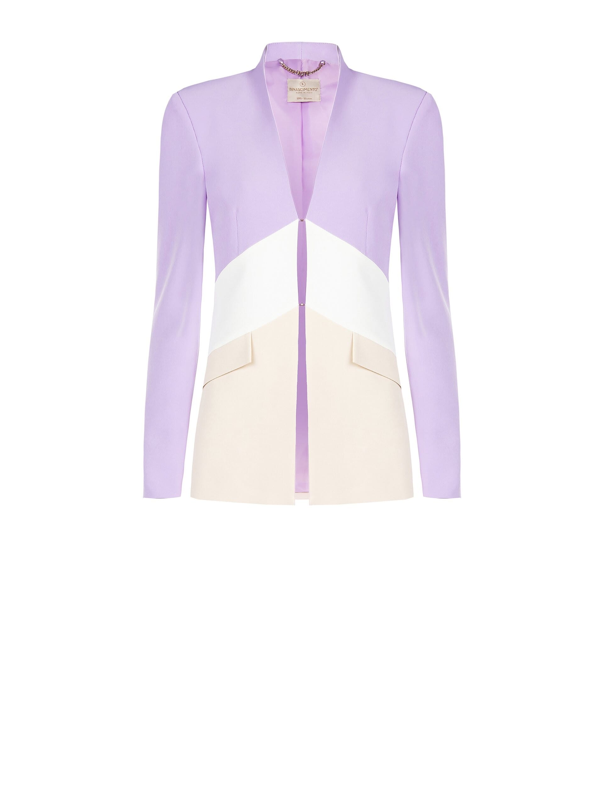 Giacca Blazer Tricolor Con Chiusura A Ganci In Tessuto Tecnico Rinascimento