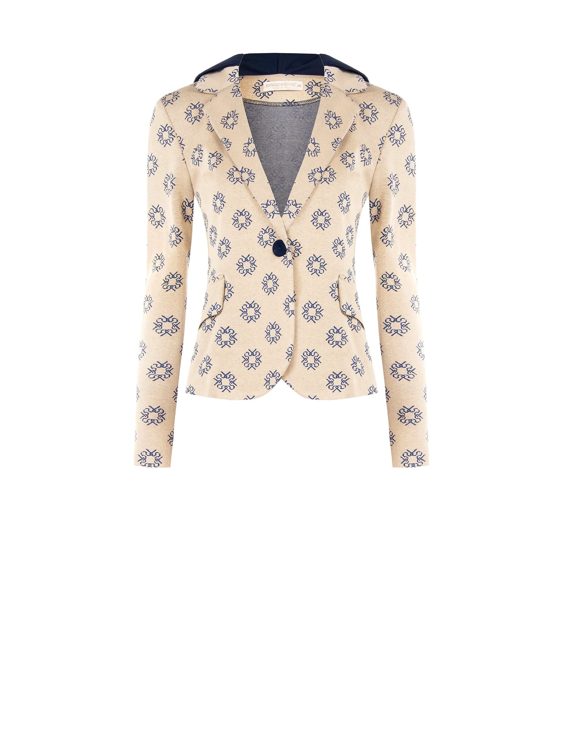 Giacca In Felpa Con Pattern Logo RR E Cappuccio Rinascimento