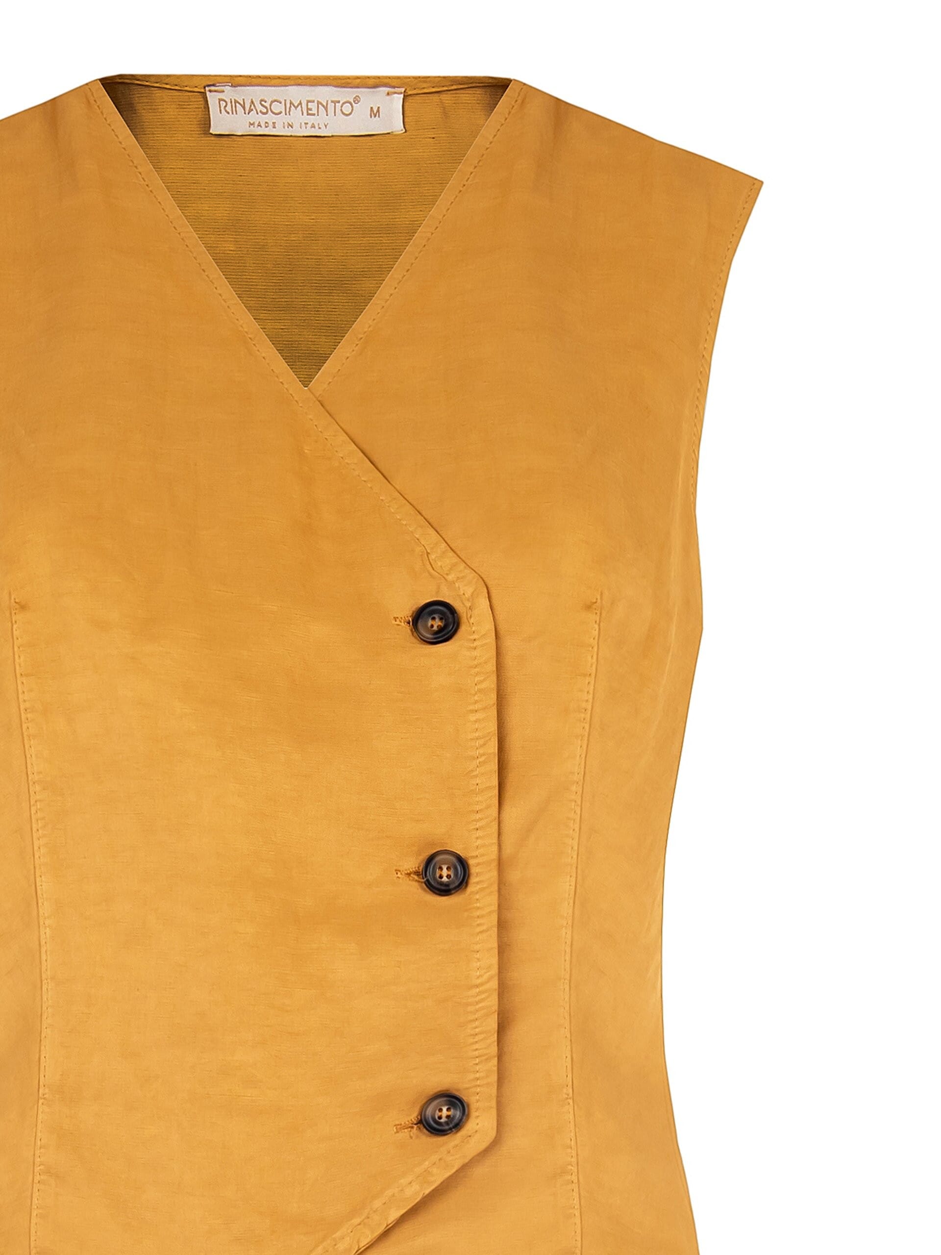 Gilet In Viscosa Lucida Abbottonato Sul Lato Rinascimento