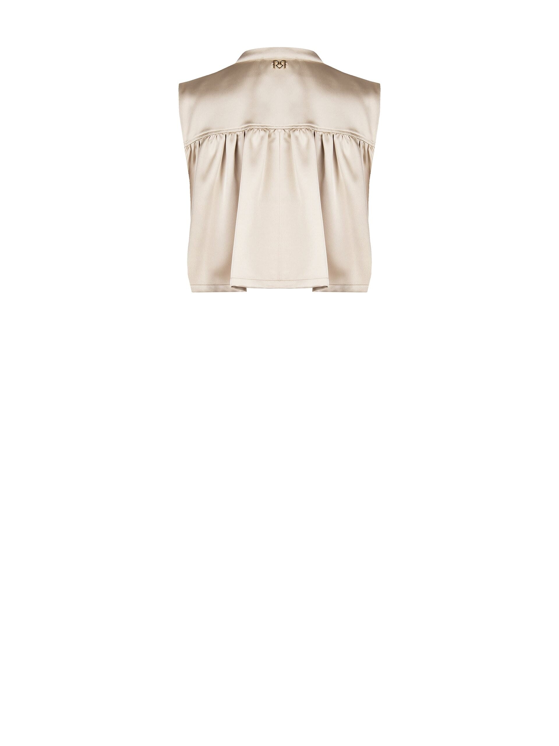 Gilet court en satin avec boutons ornés de bijoux Rinascimento