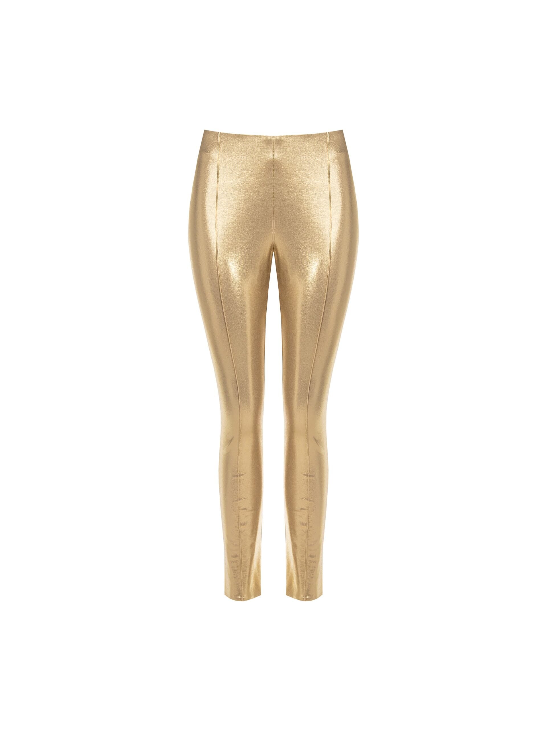 Rinascimento Gold Laminated Skinny Cutaway Trousers