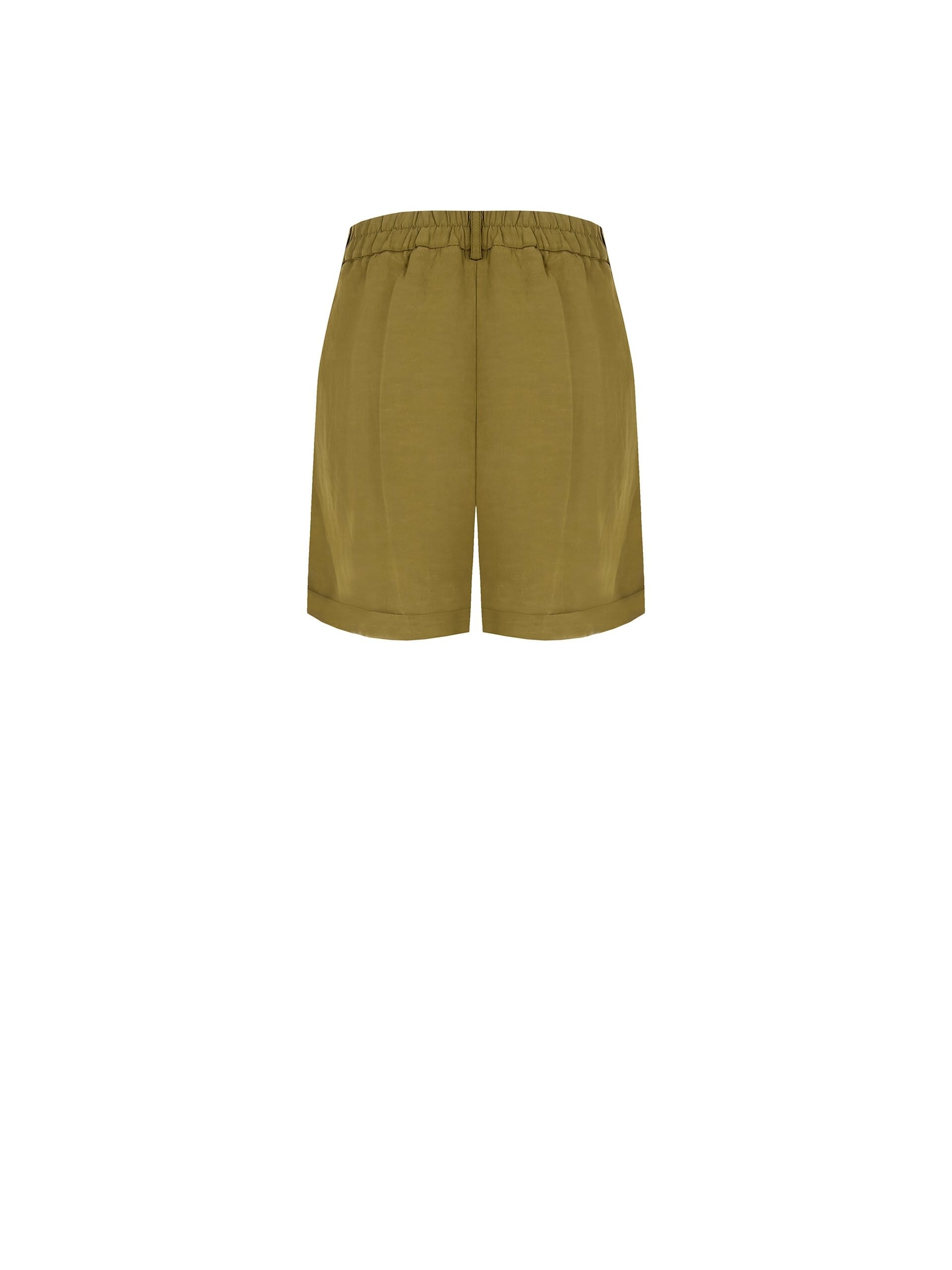 Pantaloni Corti Con Doppia Pinces In Misto Lino Rinascimento