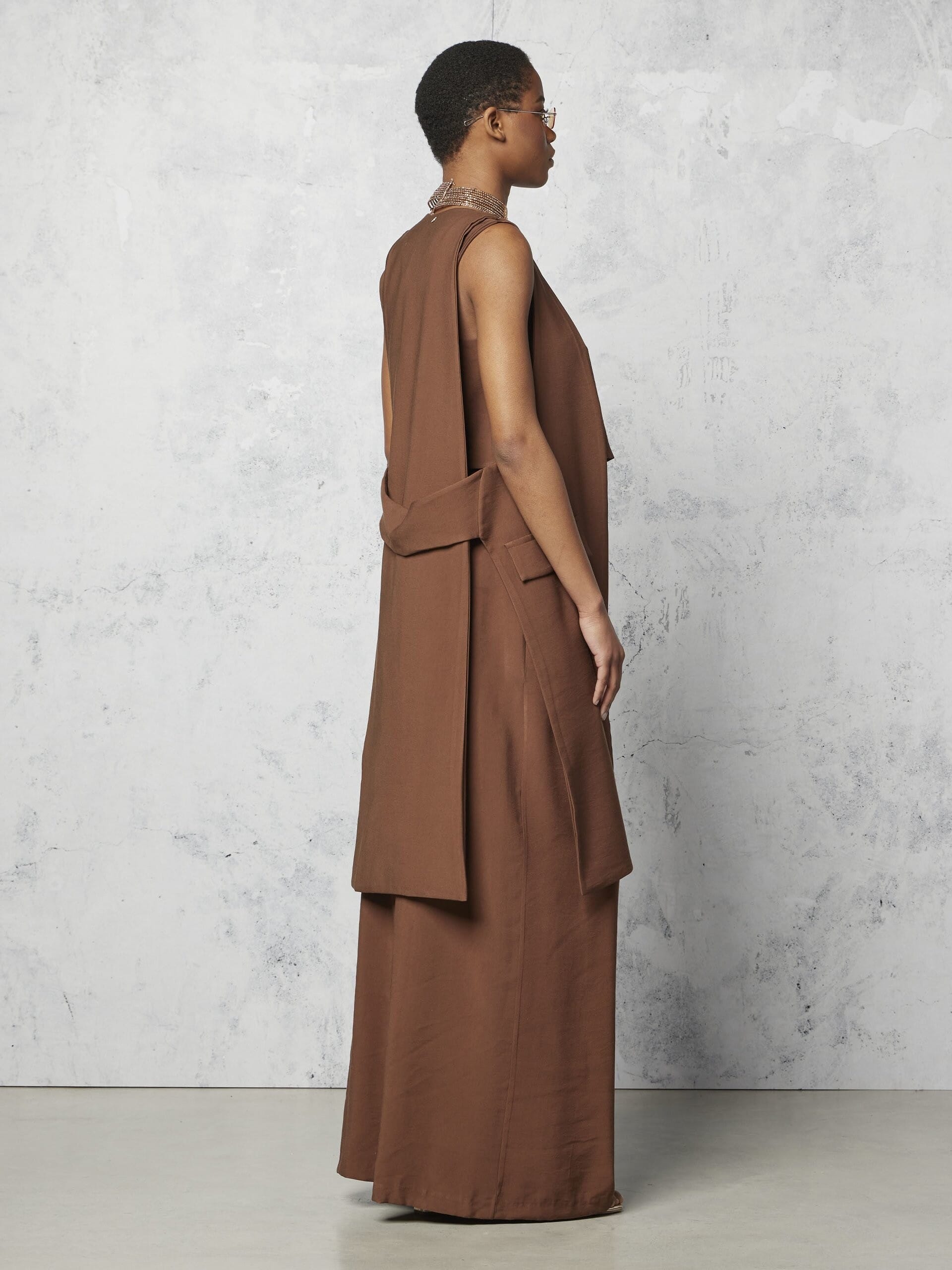 Pantalon de palais en viscose légèrement froissé avec pinces maxi Rinascimento