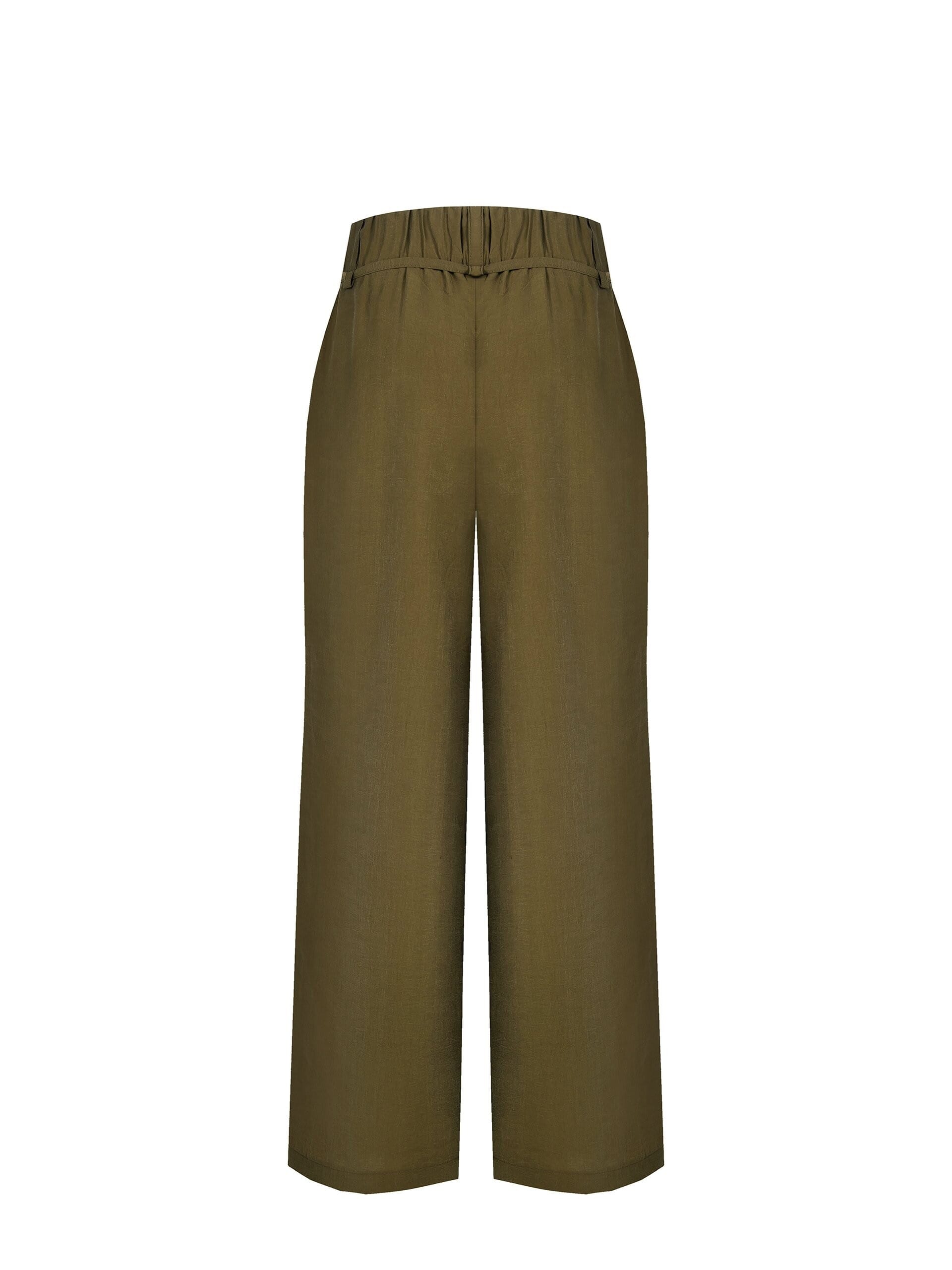 Pantaloni Palazzo In Tessuto Leggermente Stropicciato Con Borchiette Rinascimento