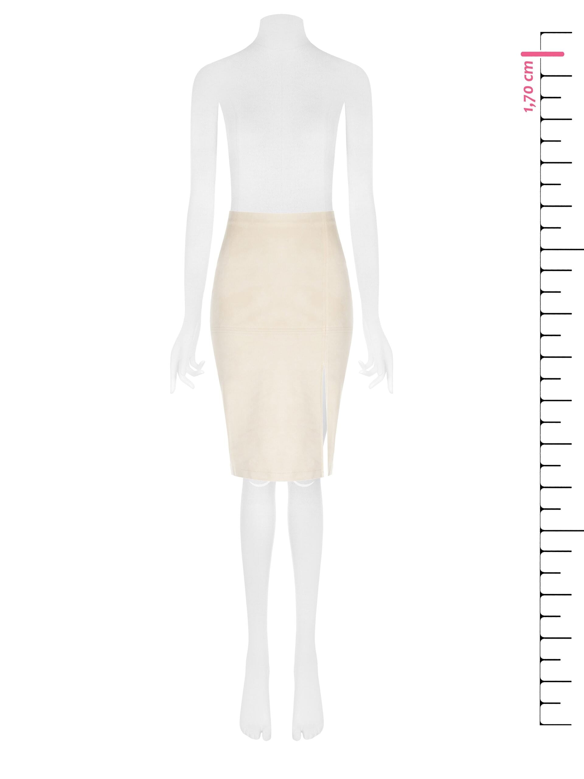 Gonna A Tubino In Simil Camoscio Con Spacco Sul Lato Rinascimento