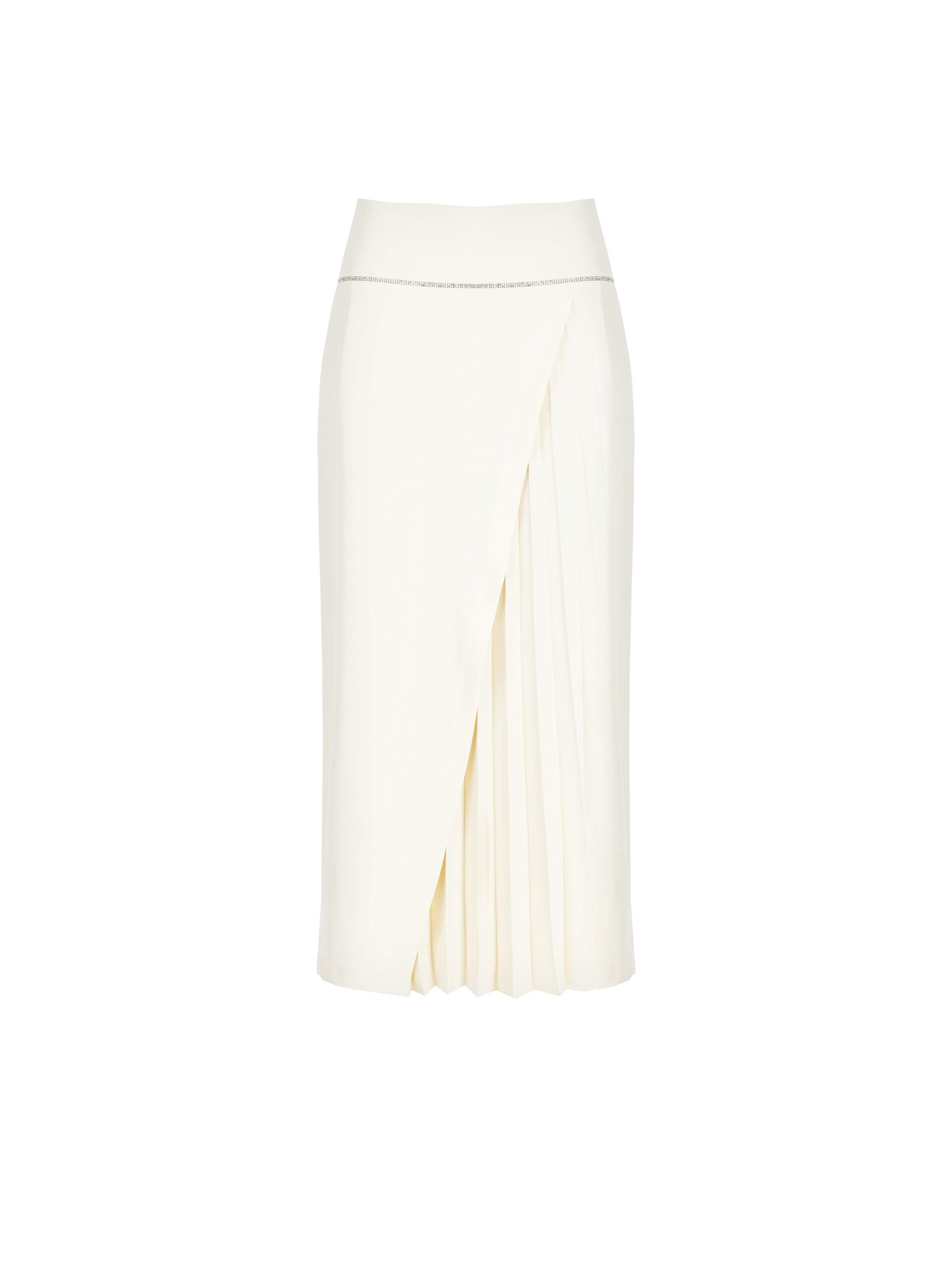 Gonna Midi A Ruota Ad Incrocio Con Dettaglio Plissé E Strass Rinascimento