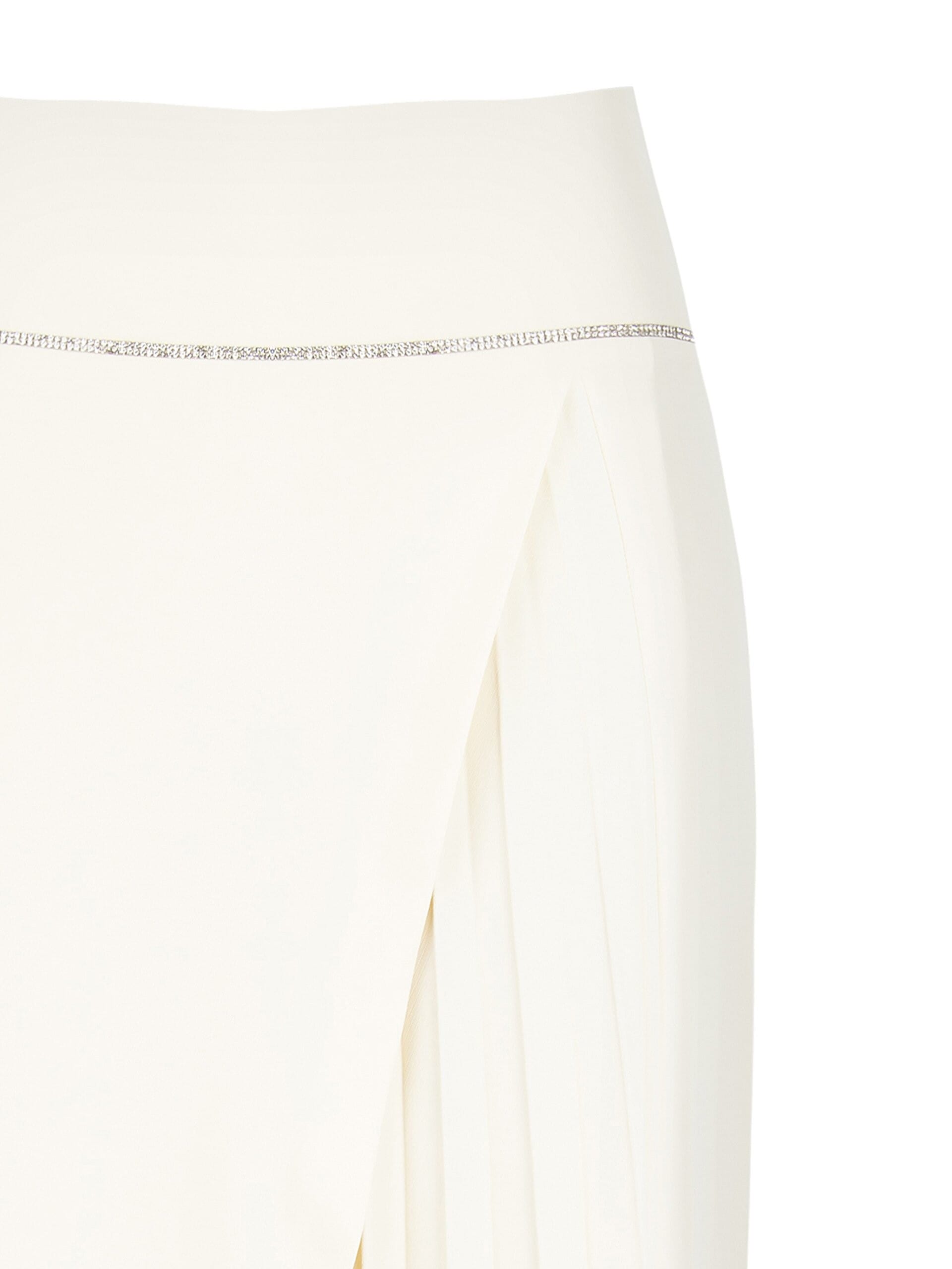 Gonna Midi A Ruota Ad Incrocio Con Dettaglio Plissé E Strass Rinascimento