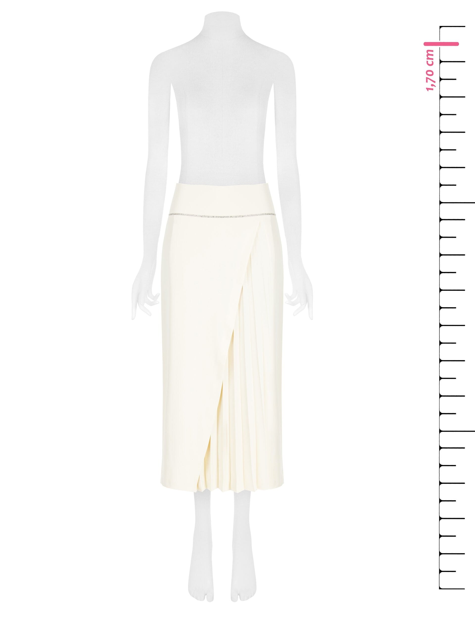 Gonna Midi A Ruota Ad Incrocio Con Dettaglio Plissé E Strass Rinascimento