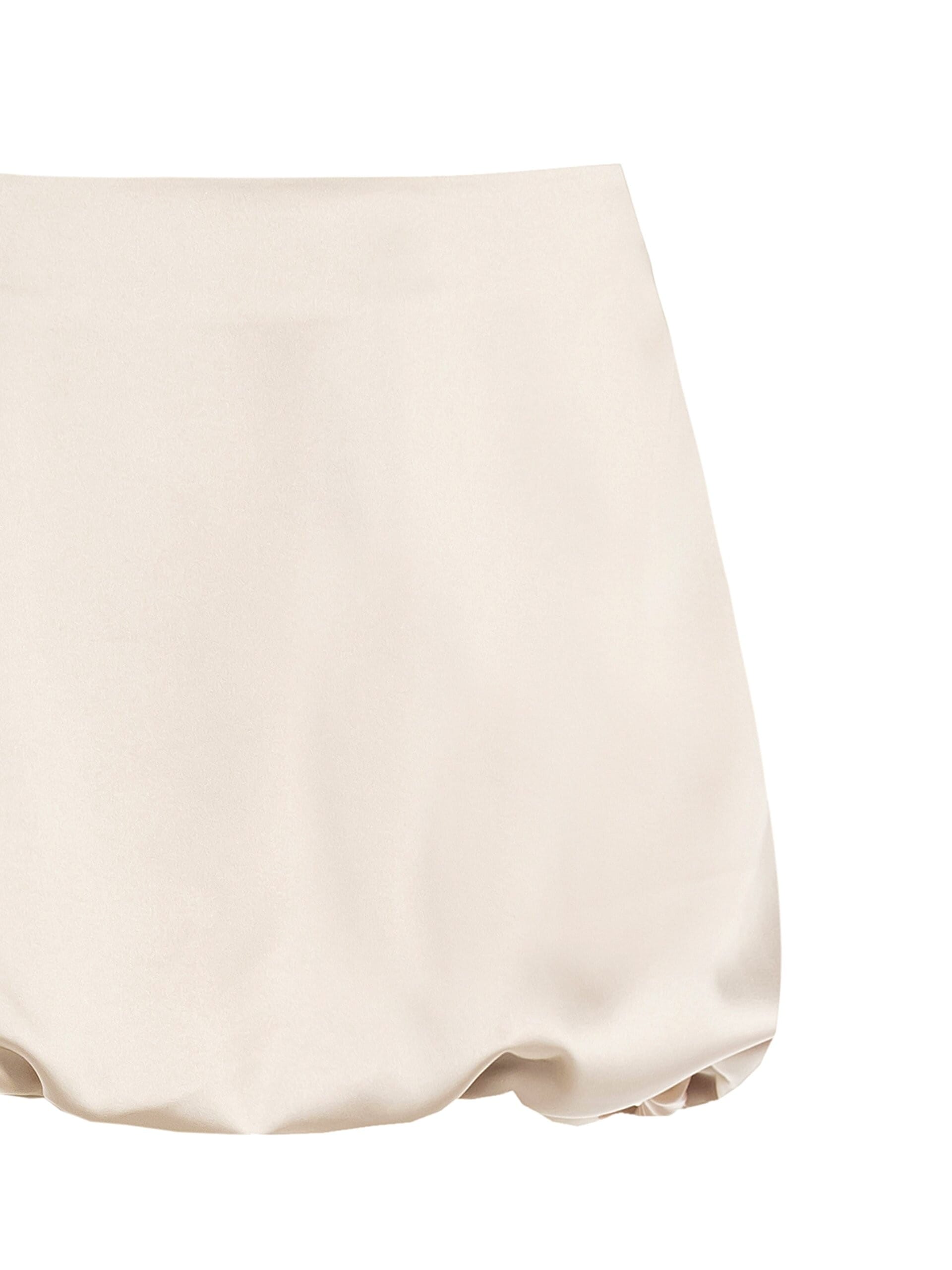 Minigonna A Palloncino In Raso Con Tasca E Bottone Gioiello Sul Lato Rinascimento