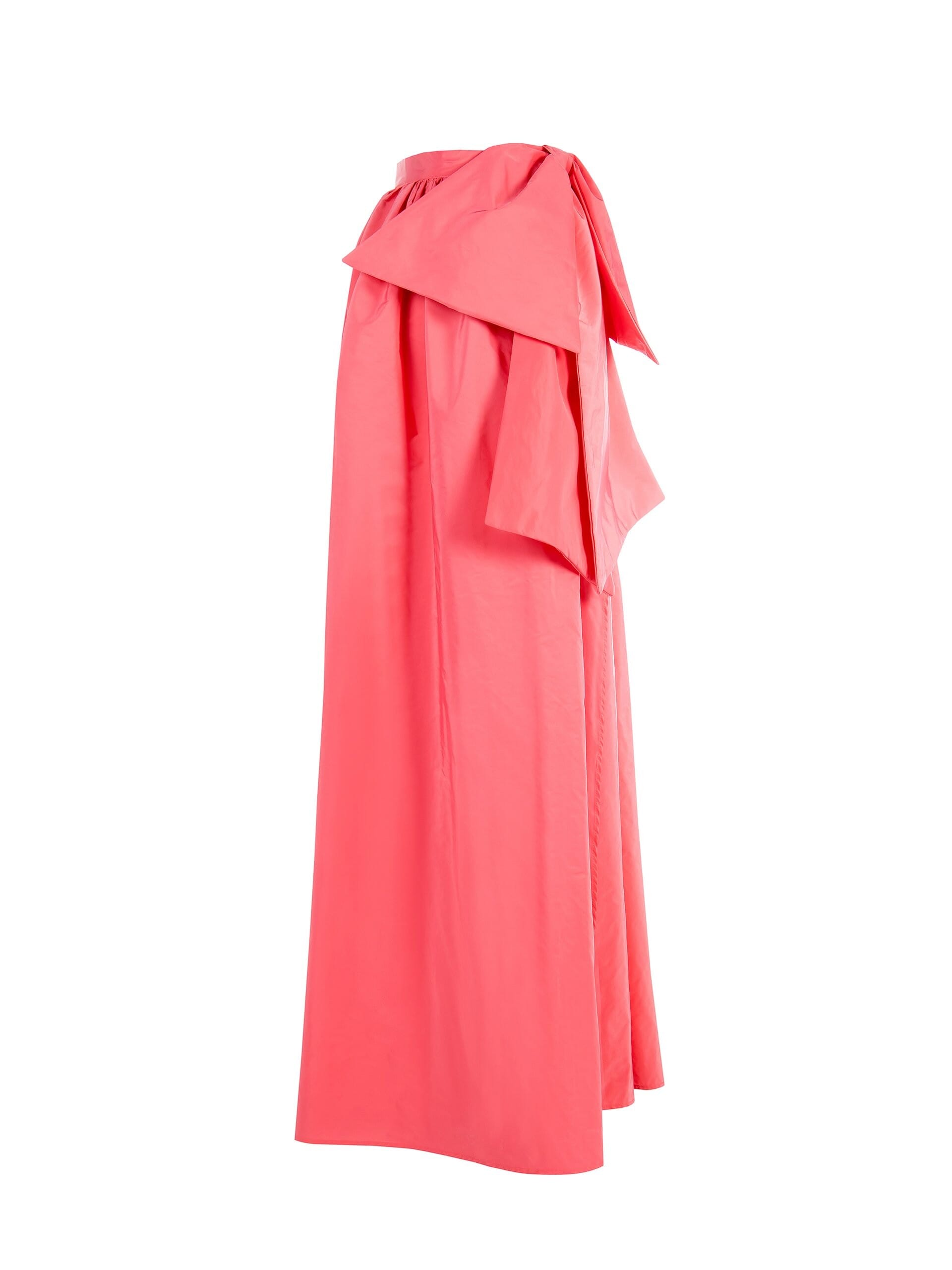 Gonna Lunga A Ruota In Nylon Con Maxi Fiocco Sul Fianco Rinascimento