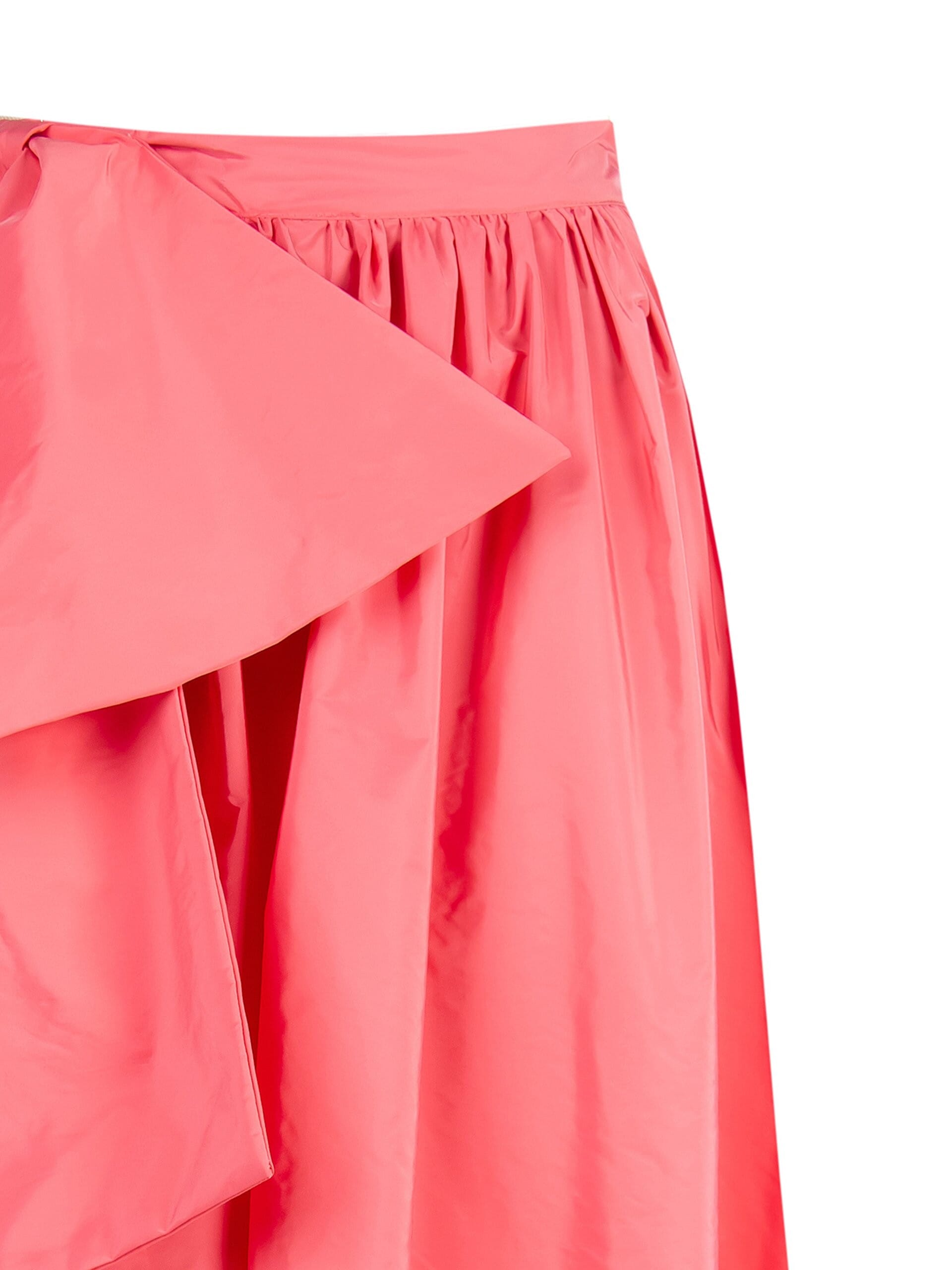 Gonna Lunga A Ruota In Nylon Con Maxi Fiocco Sul Fianco Rinascimento