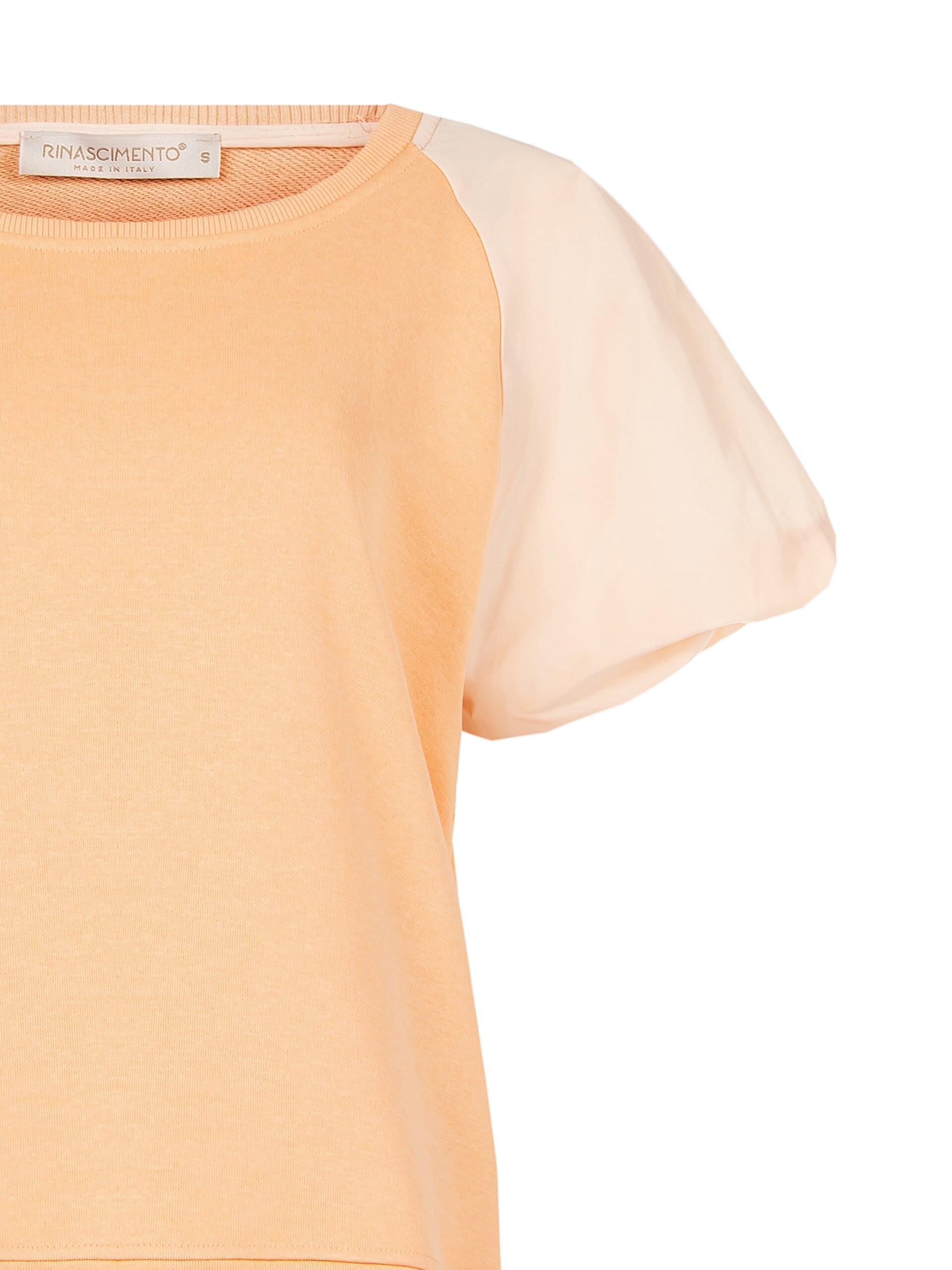 Felpa Over In Misto Cotone Con Maniche A Palloncino In Nylon Rinascimento