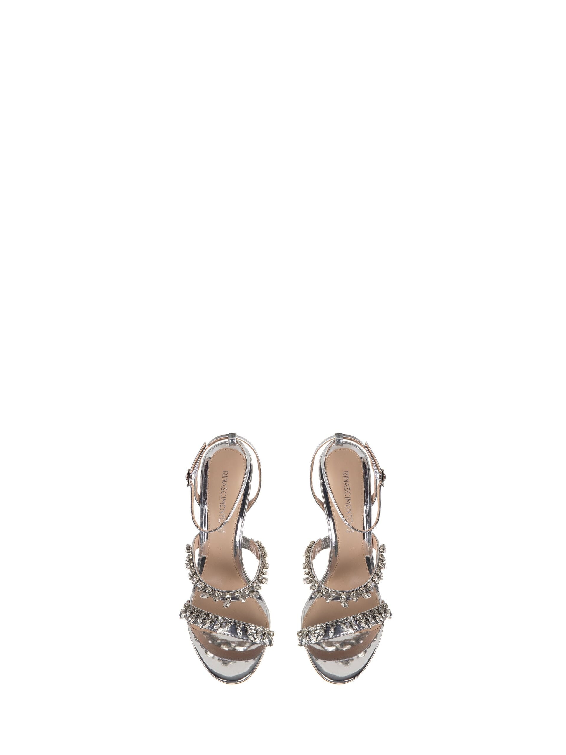 Sandali Con Tacco Medio E Pietre A Goccia Rinascimento