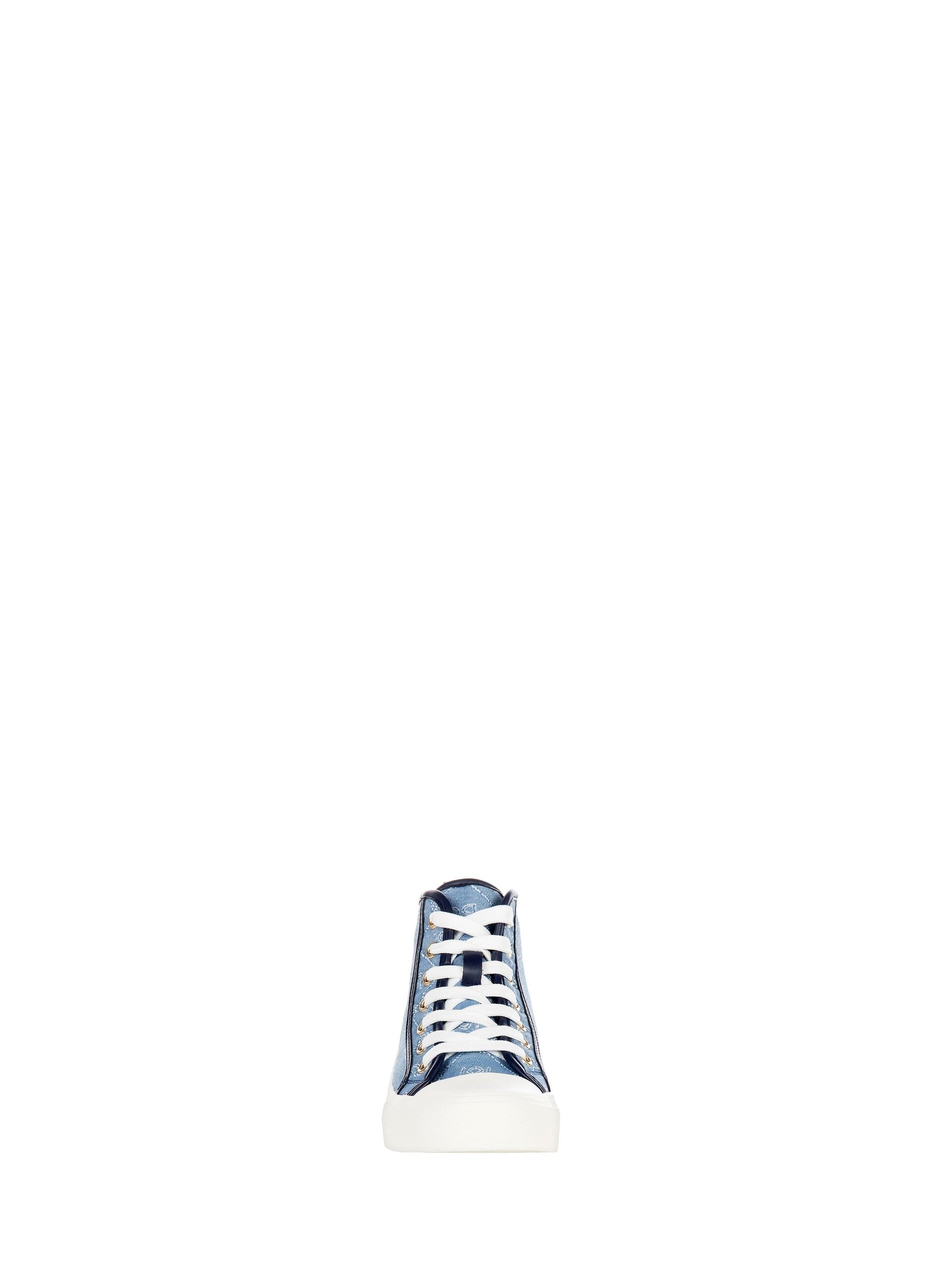 Sneakers Alte In Tela Con Pattern Logo Rinascimento