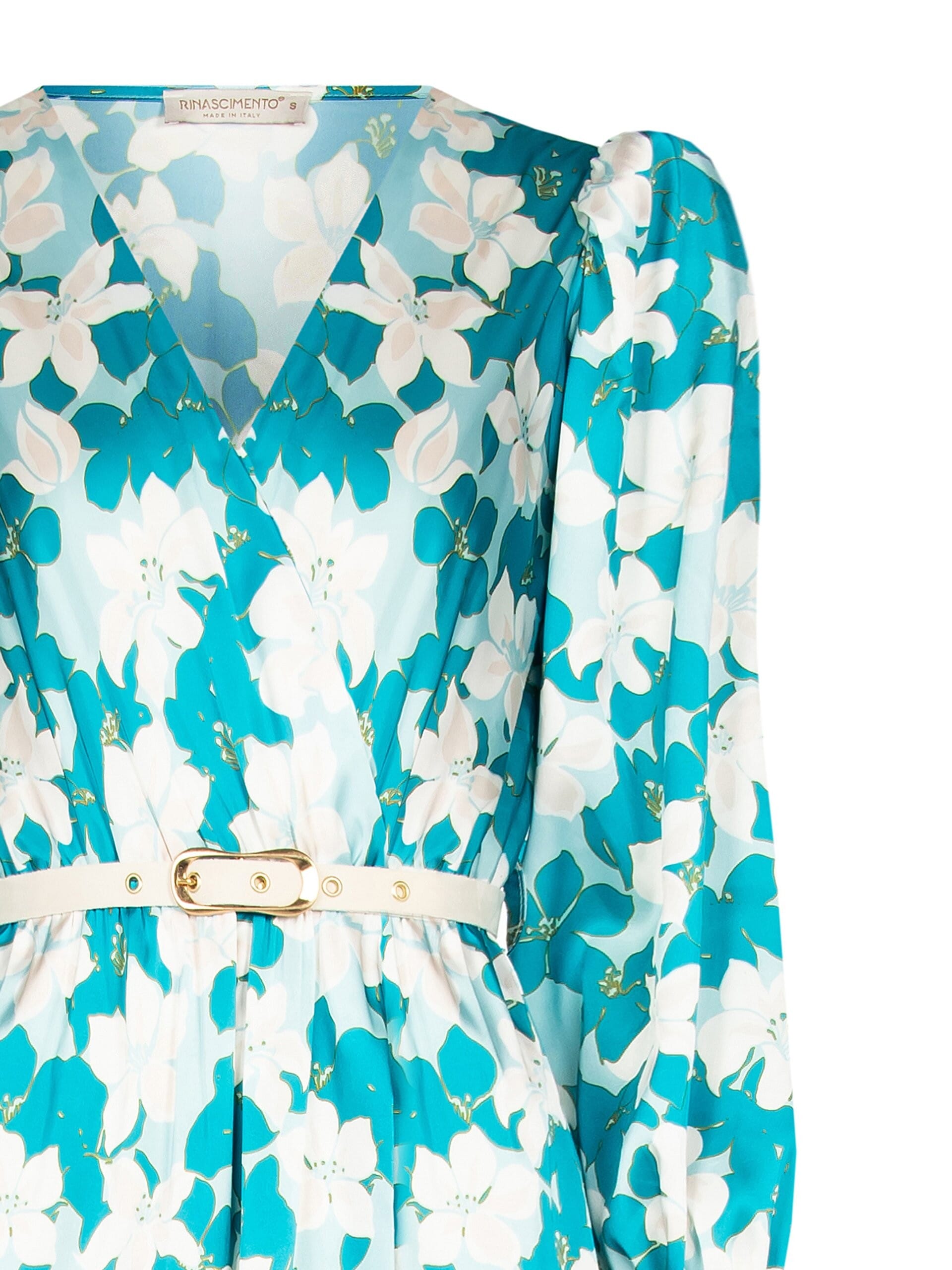 Abito Corto Ad Incrocio In Raso Con Cintura In Similpelle Rinascimento Curvy