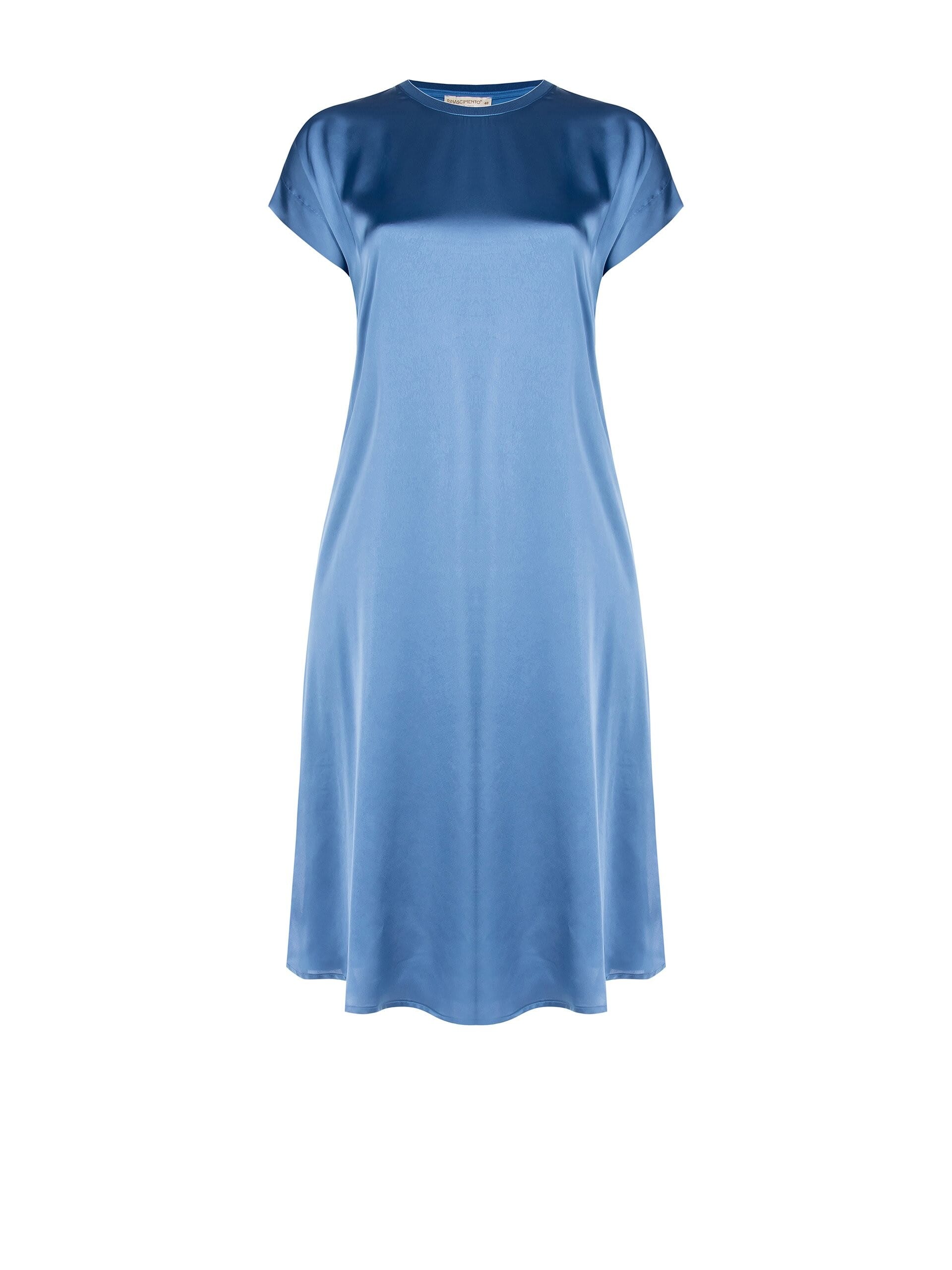 Abito Lungo Curvy In Raso Davanti E Viscosa Dietro Rinascimento Curvy