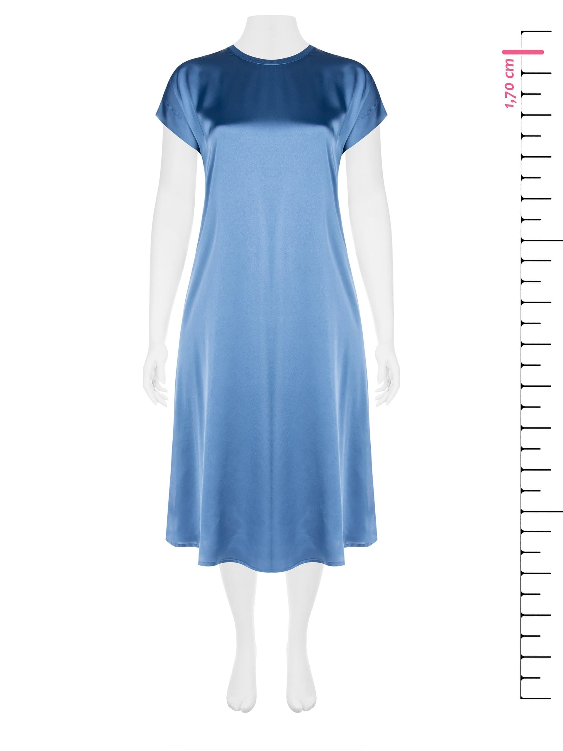 Abito Lungo Curvy In Raso Davanti E Viscosa Dietro Rinascimento Curvy