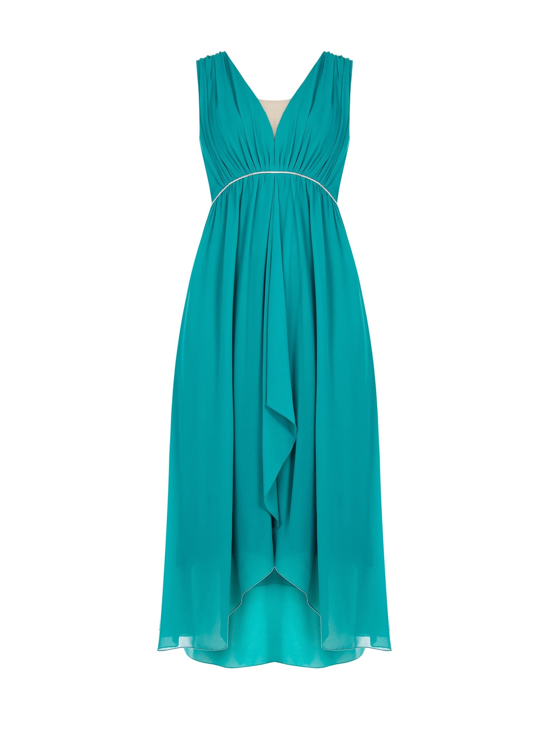 Abito Lungo Curvy Ad Incrocio In Georgette Con Dettaglio In Strass Rinascimento Curvy