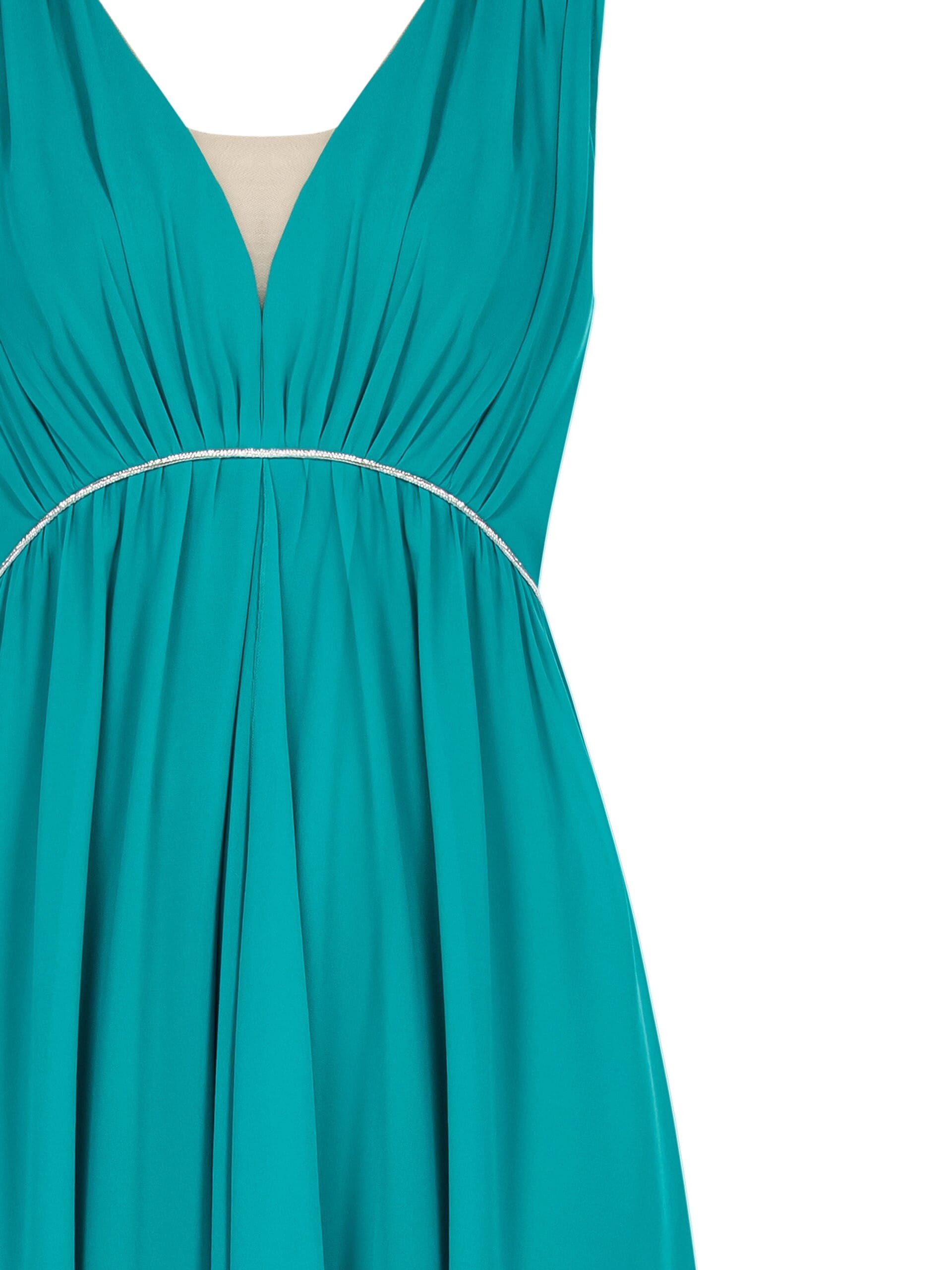 Abito Lungo Curvy Ad Incrocio In Georgette Con Dettaglio In Strass Rinascimento Curvy