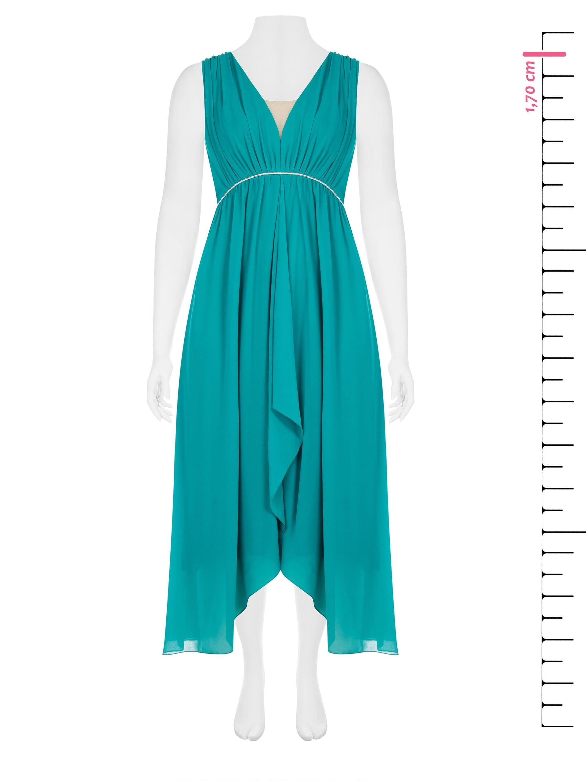 Abito Lungo Curvy Ad Incrocio In Georgette Con Dettaglio In Strass Rinascimento Curvy