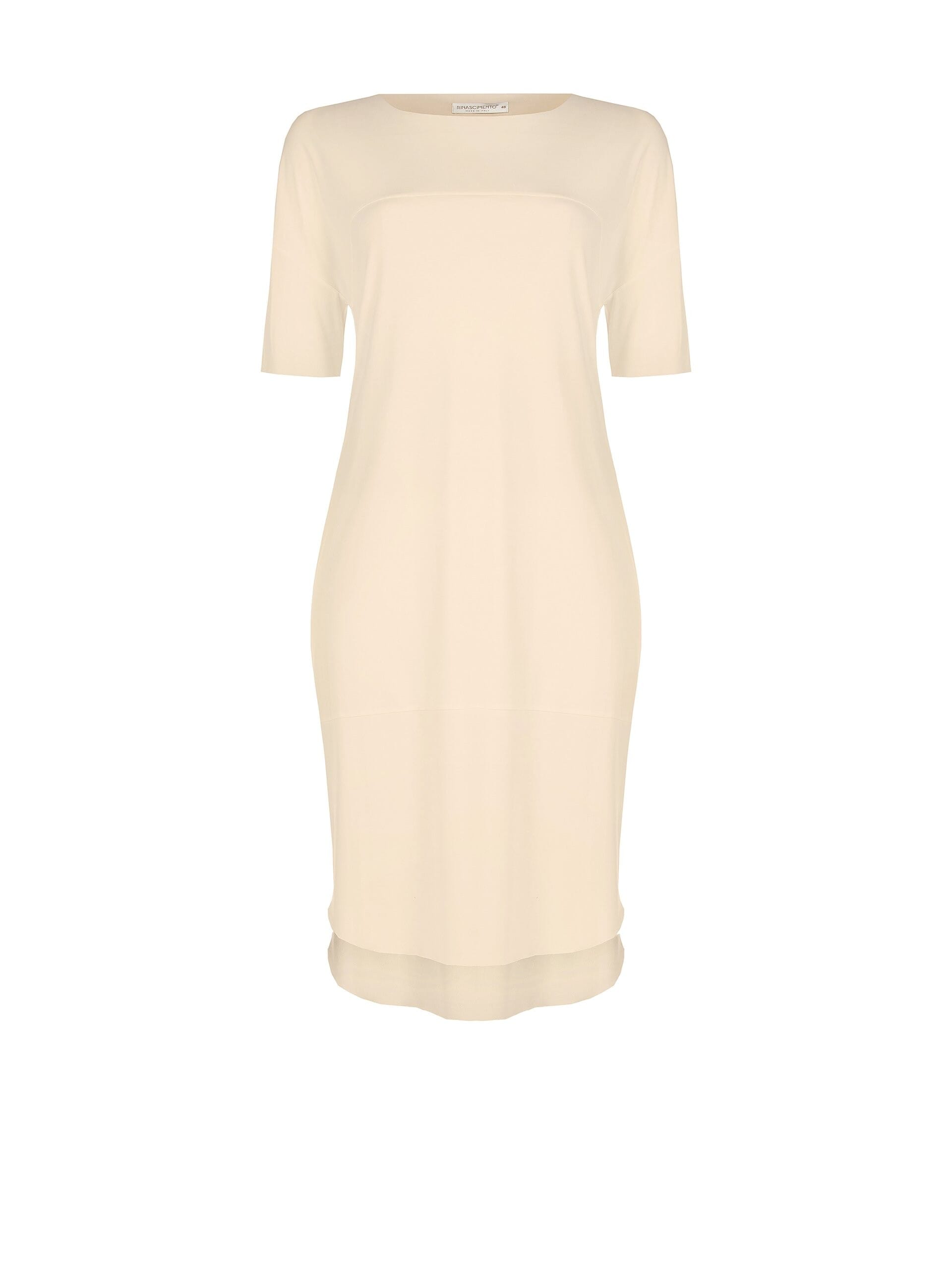 Curvy T-Shirt Dress With Seamed Seams And Raw Cut Neckline Rinascimento Curvy