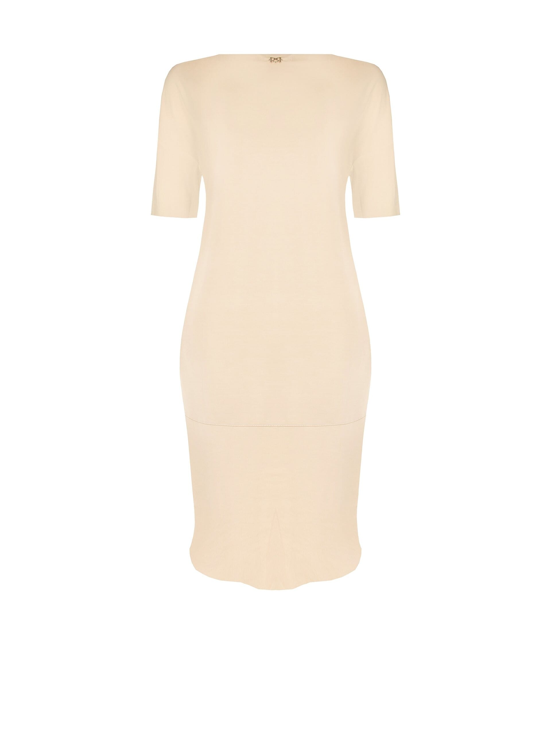 Curvy T-Shirt Dress With Seamed Seams And Raw Cut Neckline Rinascimento Curvy