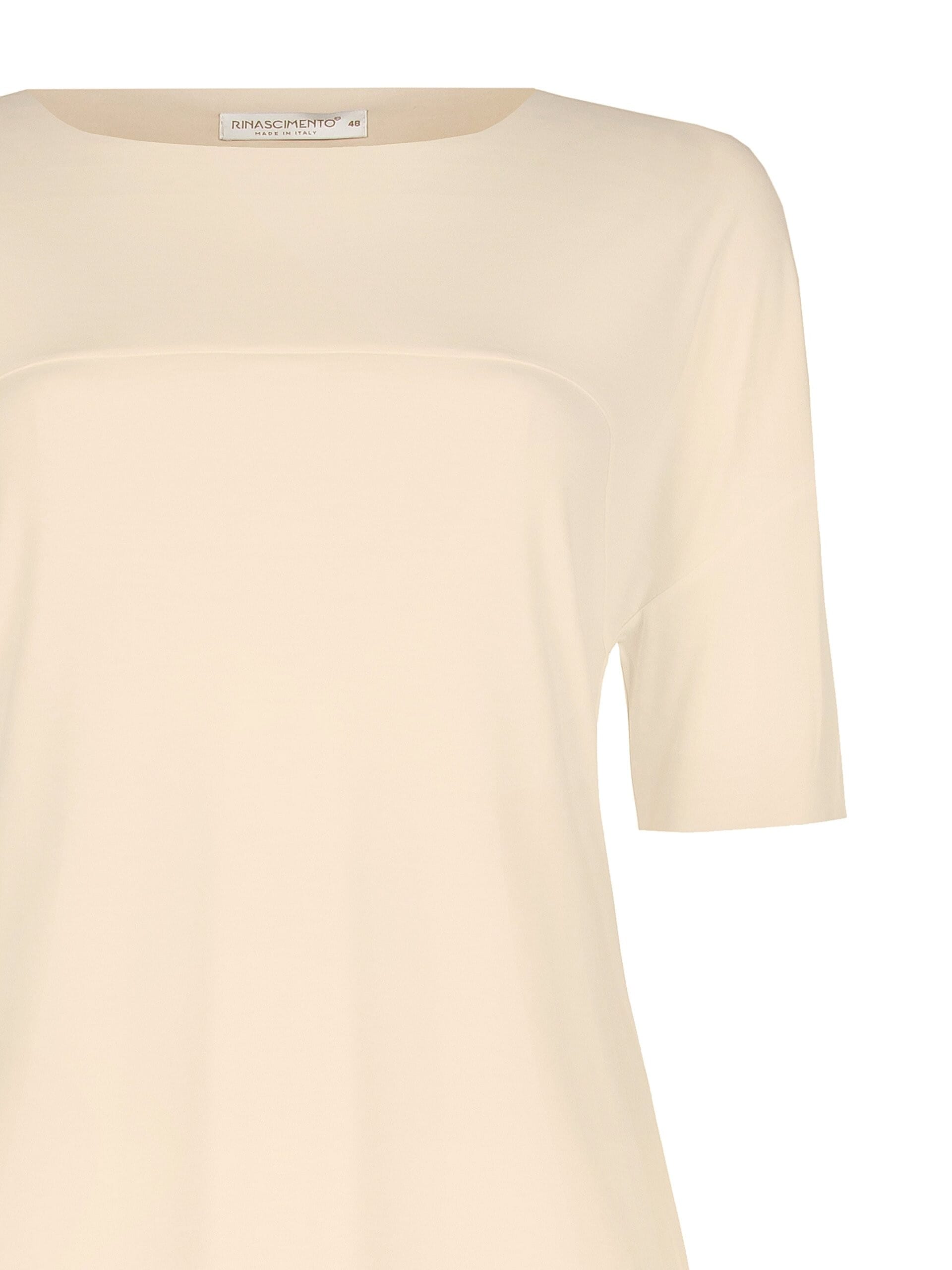 Curvy T-Shirt Dress With Seamed Seams And Raw Cut Neckline Rinascimento Curvy