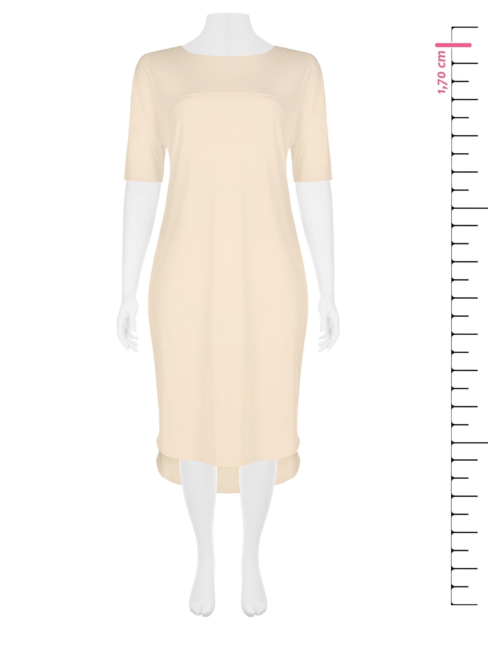 Curvy T-Shirt Dress With Seamed Seams And Raw Cut Neckline Rinascimento Curvy