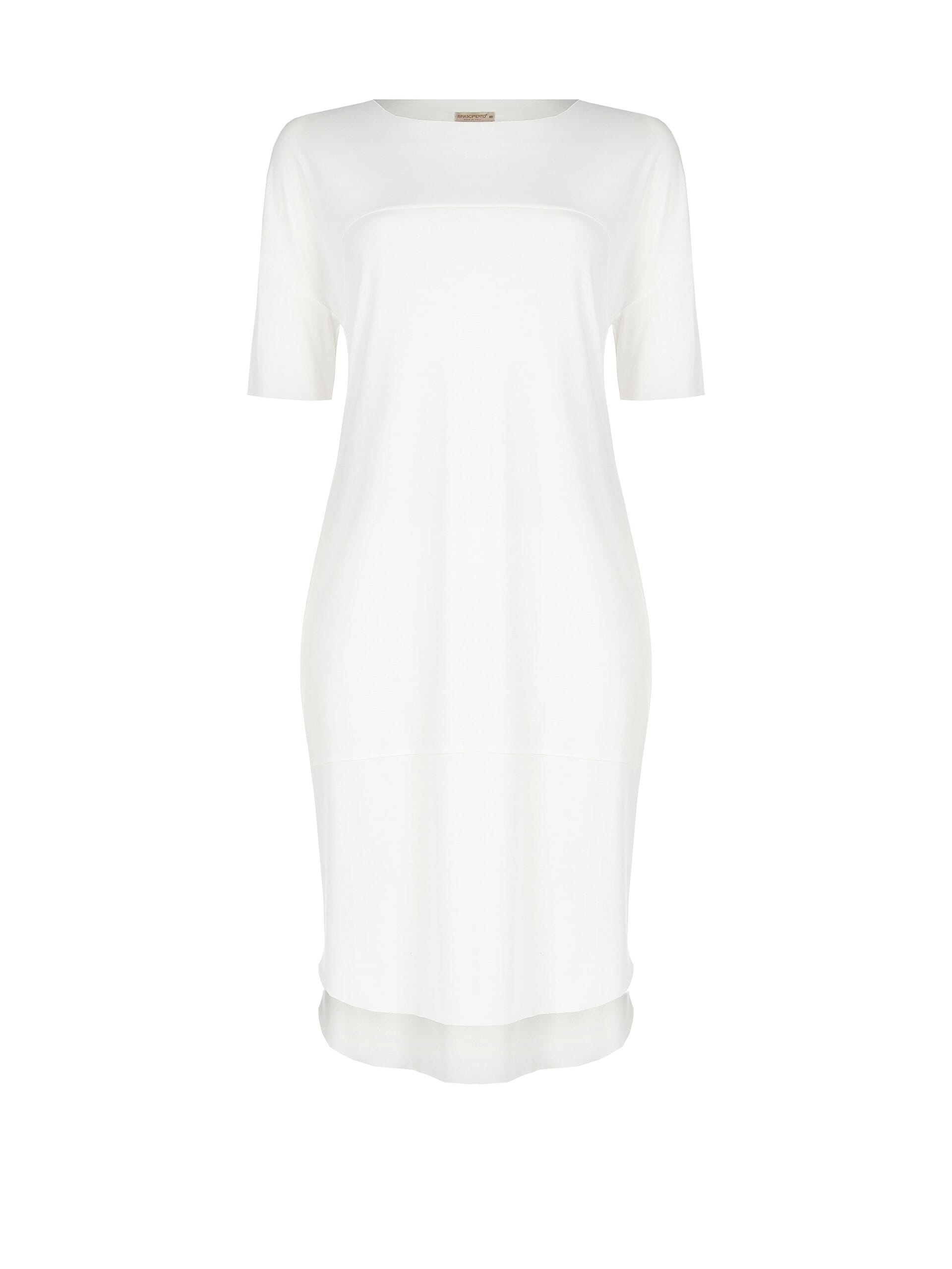 Curvy T-Shirt Dress With Seamed Seams And Raw Cut Neckline Rinascimento Curvy