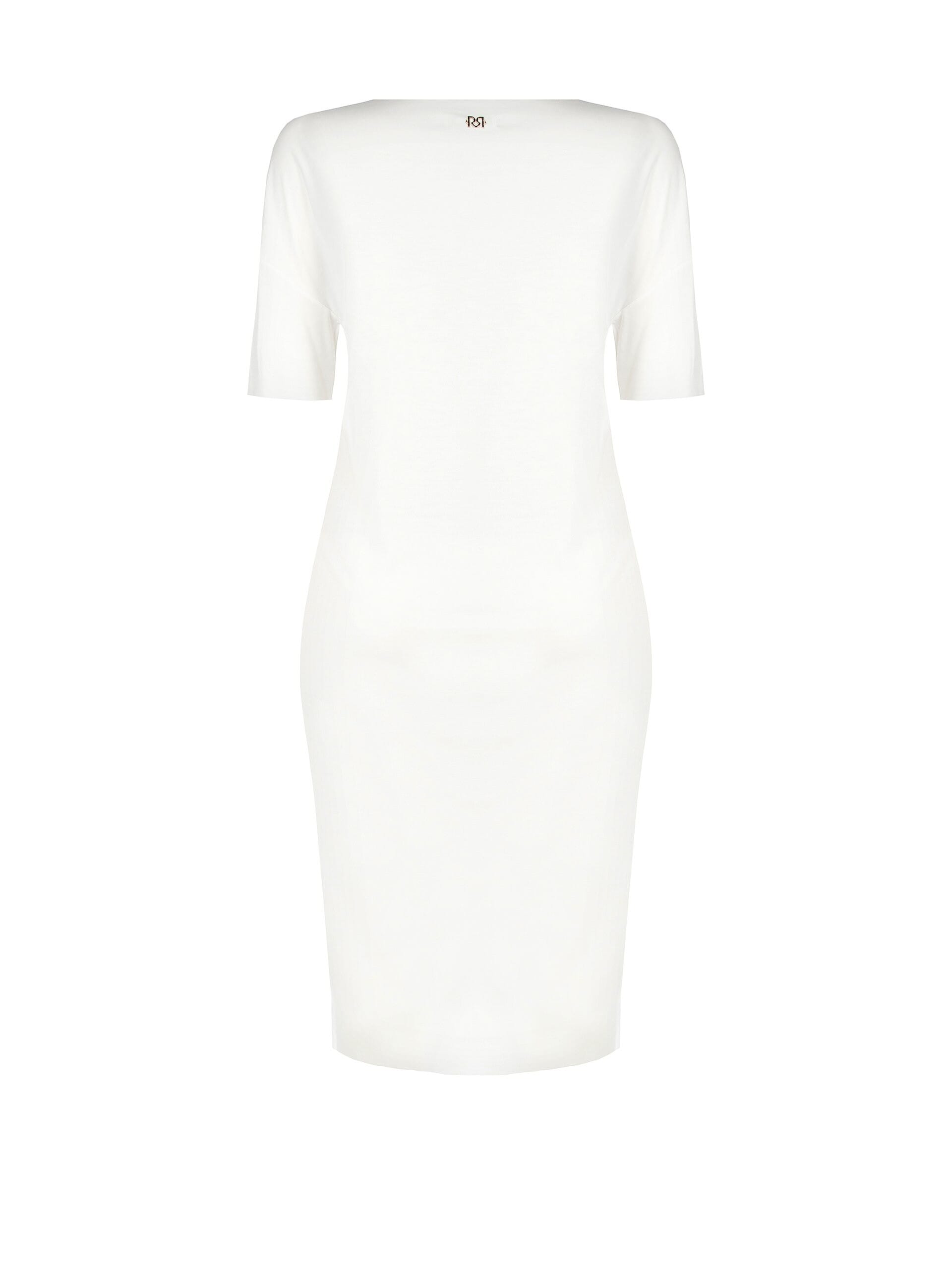 Curvy T-Shirt Dress With Seamed Seams And Raw Cut Neckline Rinascimento Curvy