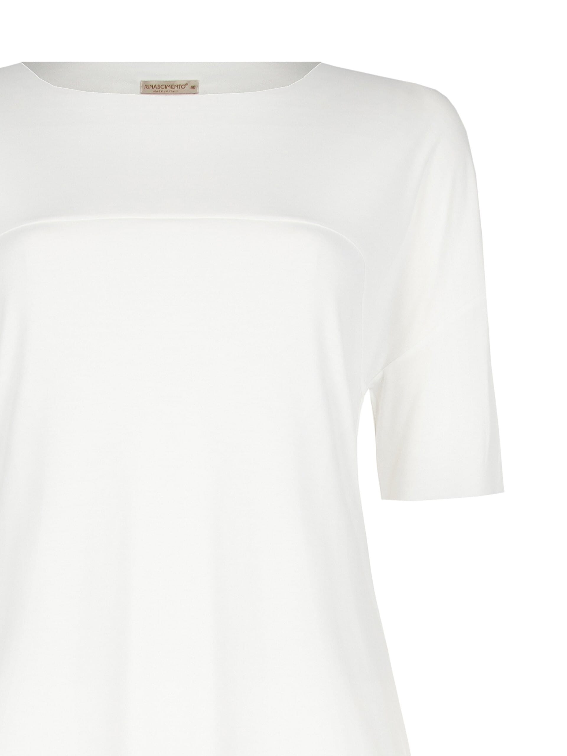 Curvy T-Shirt Dress With Seamed Seams And Raw Cut Neckline Rinascimento Curvy