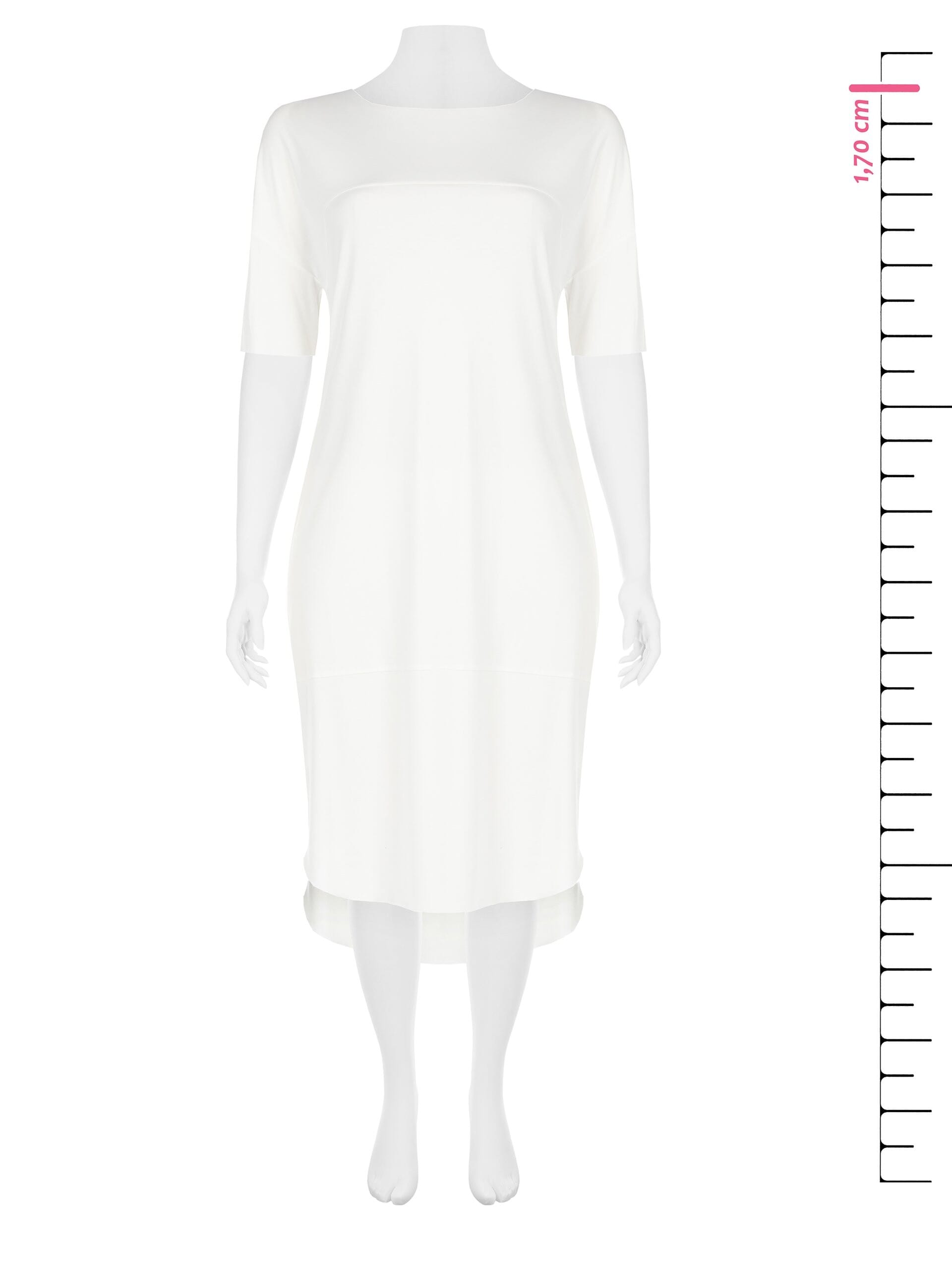 Curvy T-Shirt Dress With Seamed Seams And Raw Cut Neckline Rinascimento Curvy