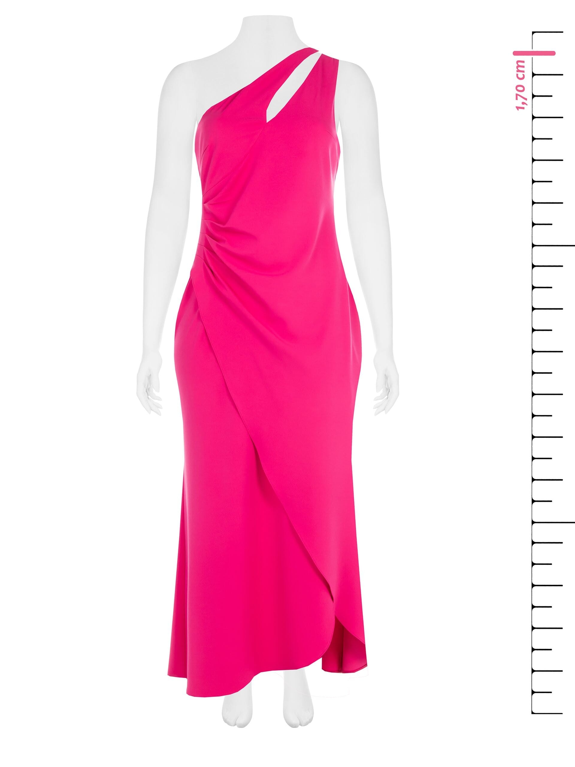 Abito Curvy Lungo Ad Incrocio In Scuba Crepe Con Cut-Out Sulla Spalla Rinascimento Curvy