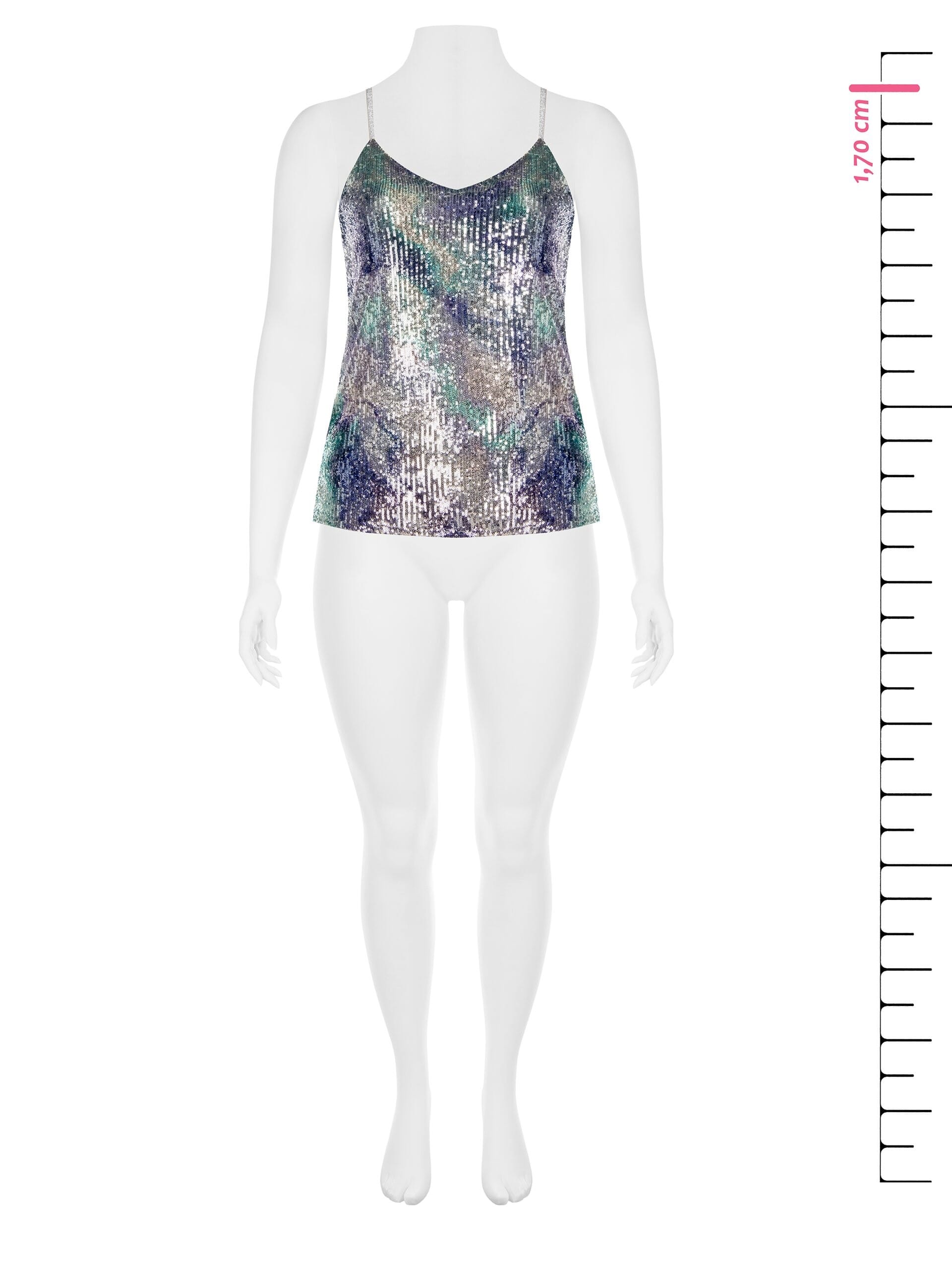 Imprimé Paillettes Couvert Curvy Rinascimento Tops
