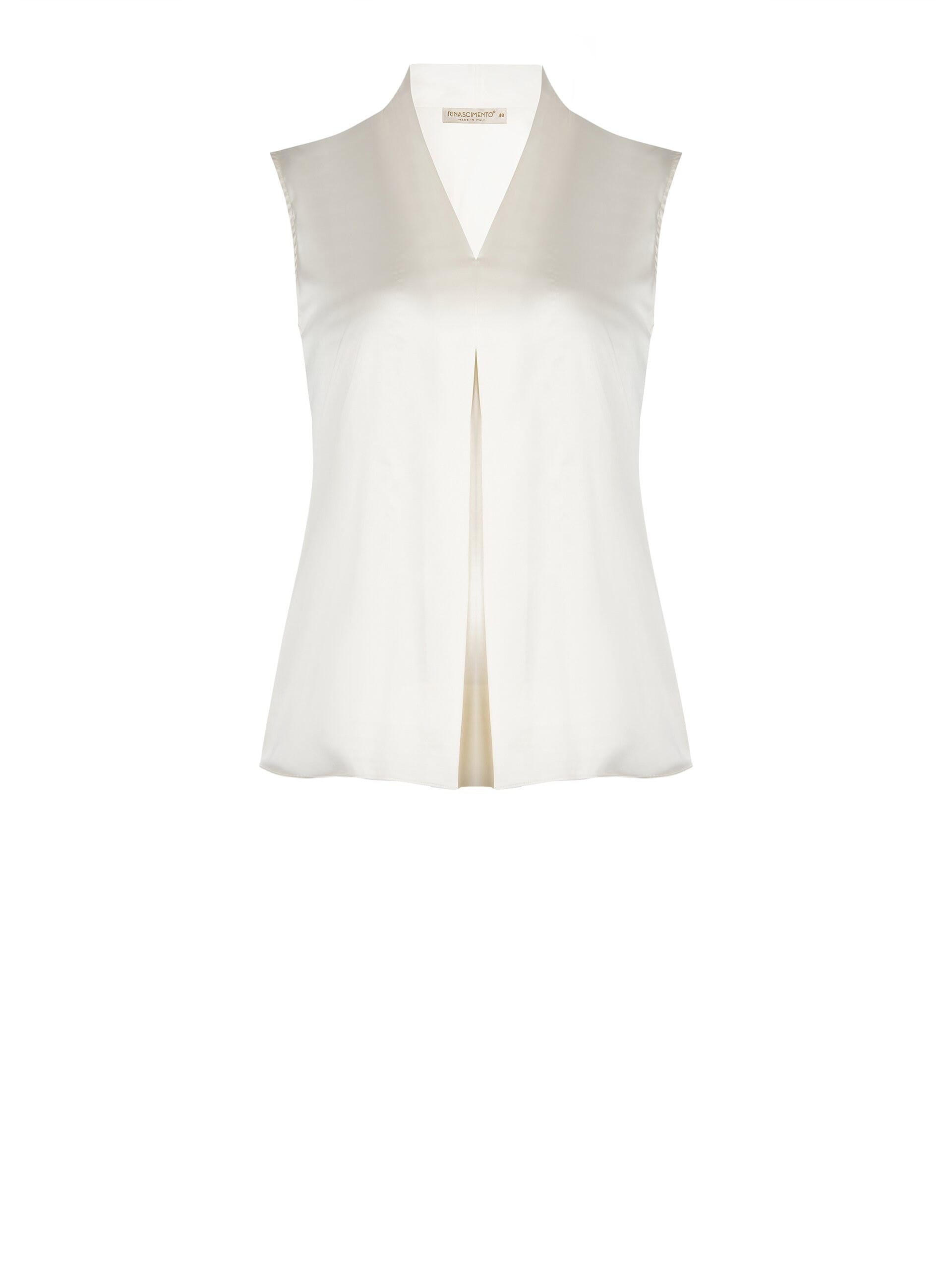 Top Curvy Fluido In Raso Con Scollo A V Rinascimento Curvy