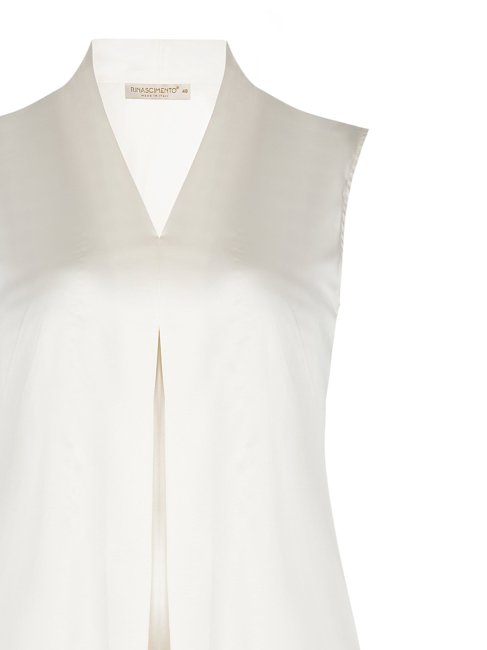 Top Curvy Fluido In Raso Con Scollo A V Rinascimento Curvy