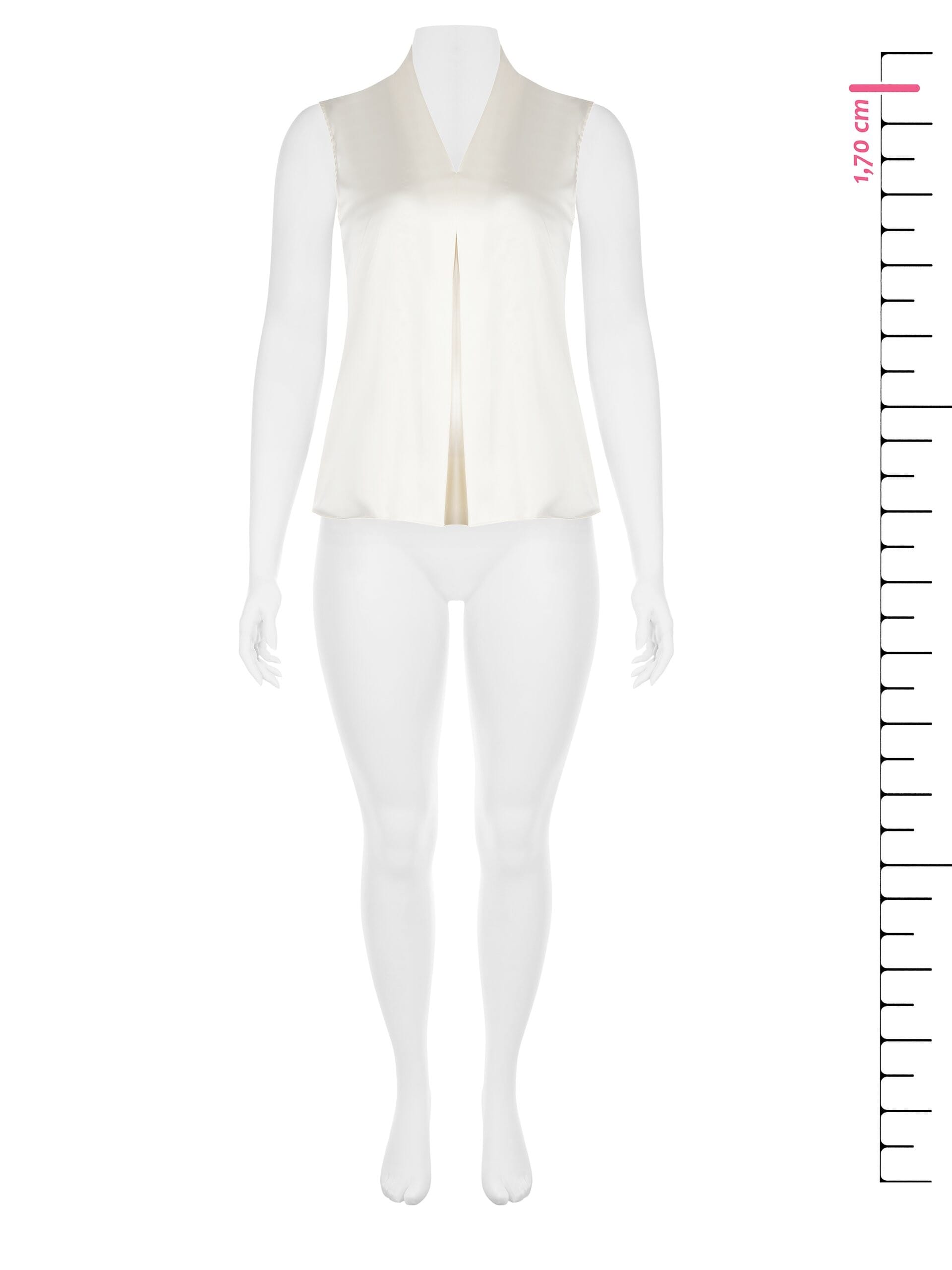 Top Curvy Fluido In Raso Con Scollo A V Rinascimento Curvy