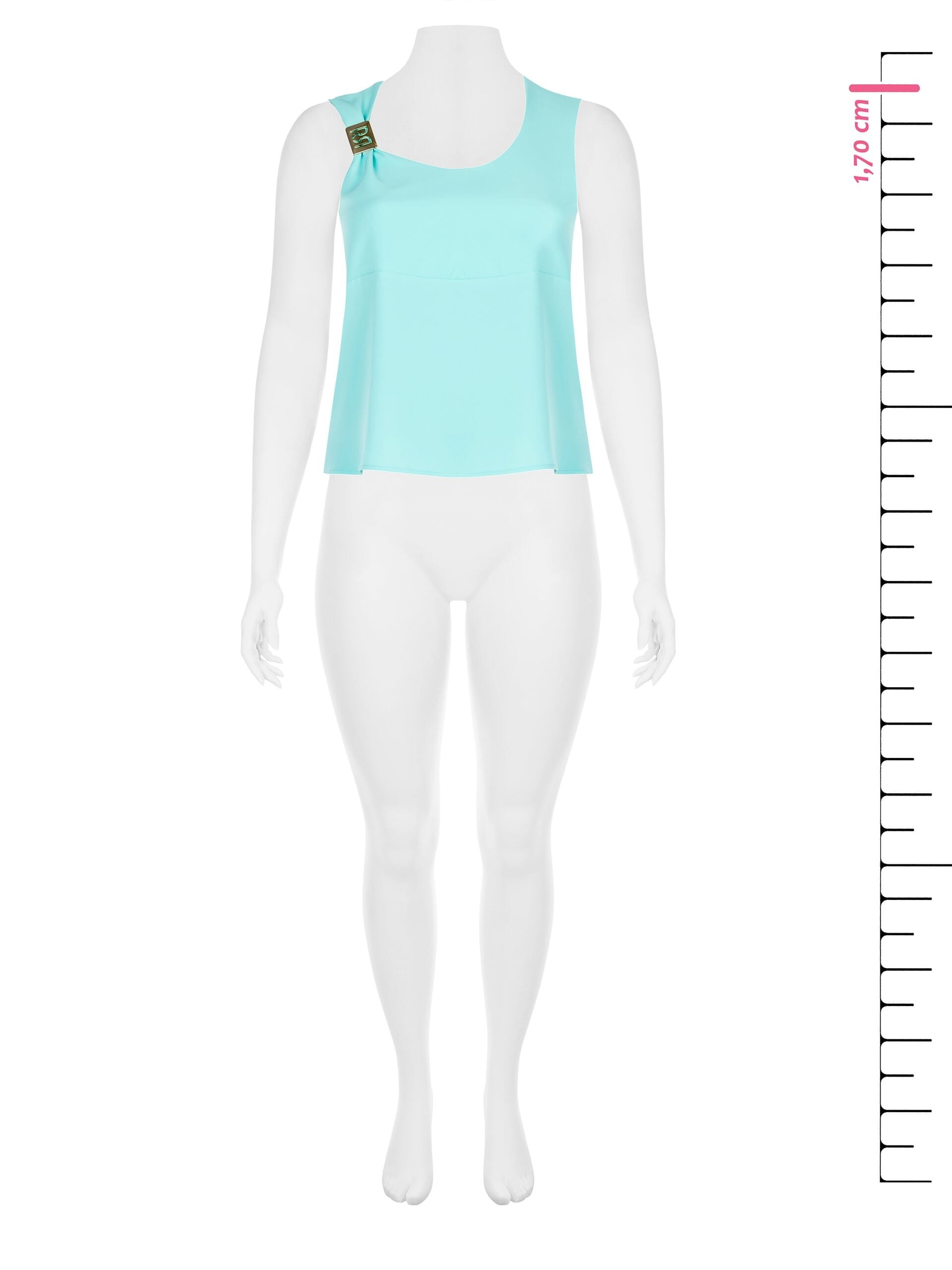 Top Curvy Fluido Con Dettaglio Logo In Metallo Sulla Spallina Rinascimento Curvy