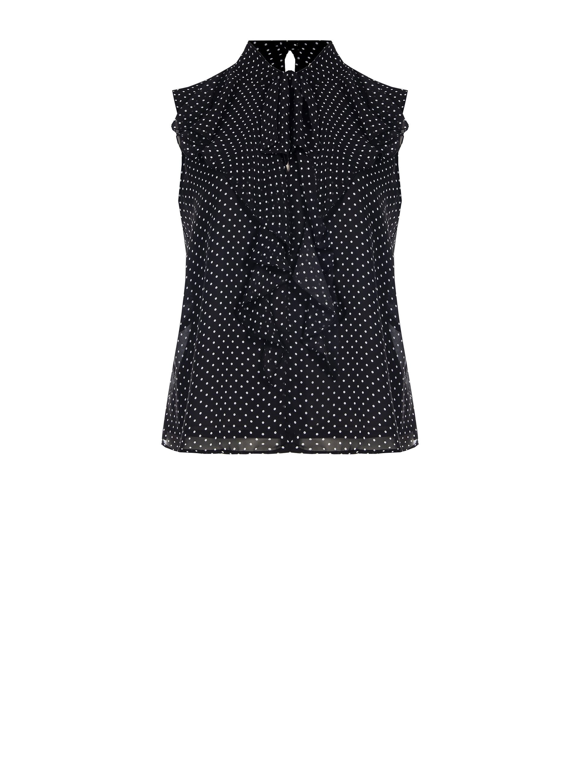 Chemisier fluide en Georgette imprimé avec nœud et volants Rinascimento