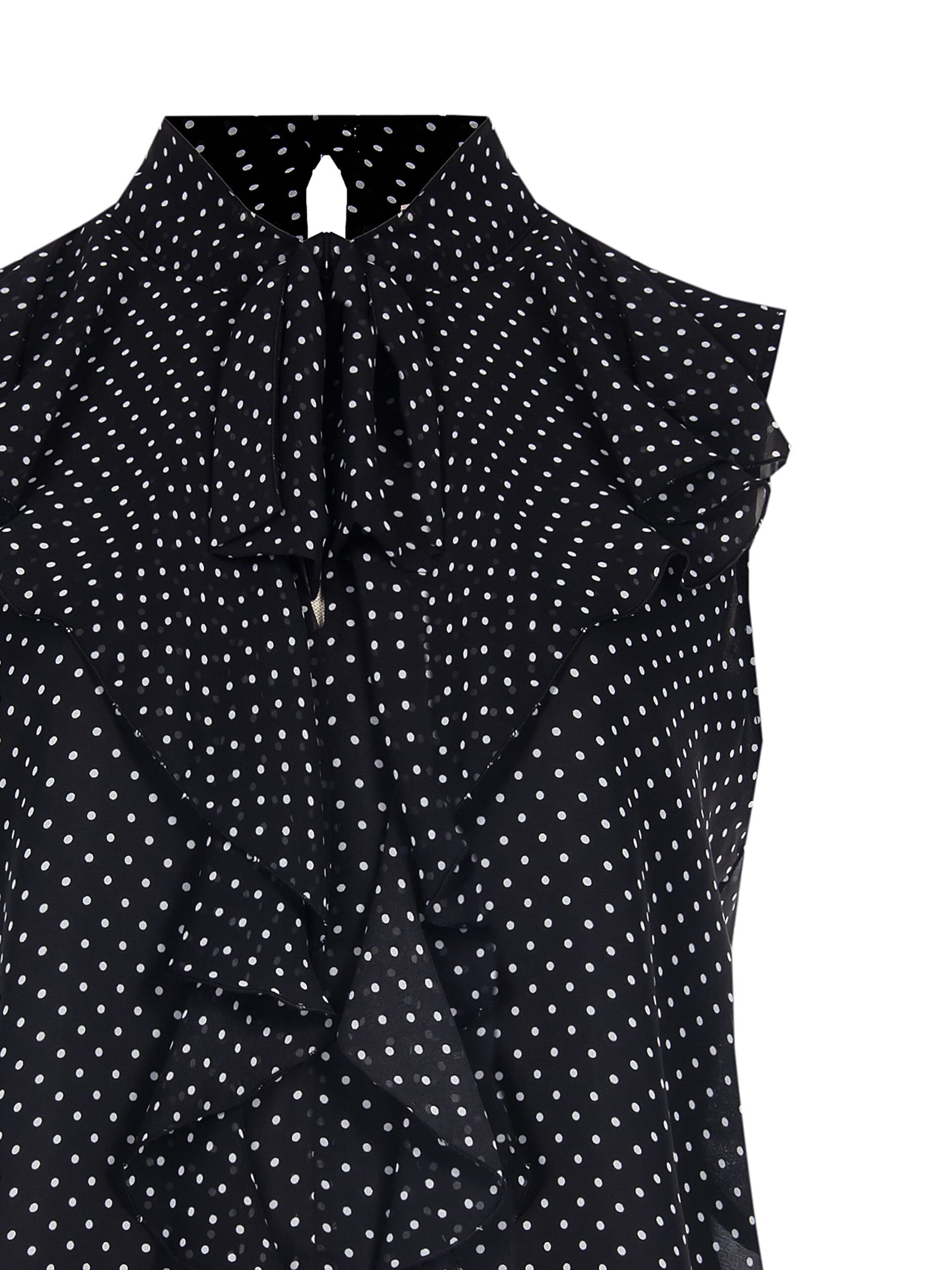 Chemisier fluide en Georgette imprimé avec nœud et volants Rinascimento