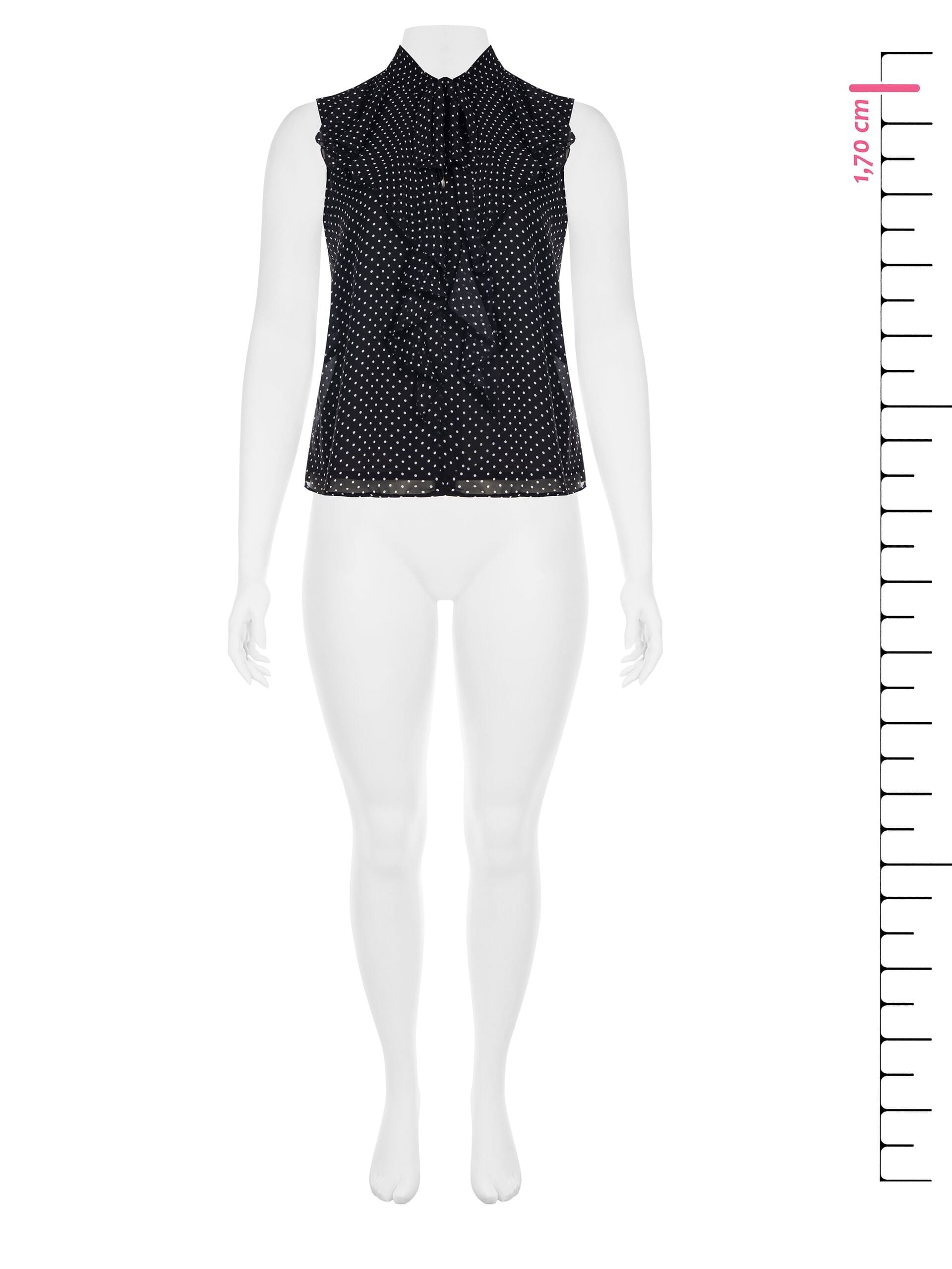 Chemisier fluide en Georgette imprimé avec nœud et volants Rinascimento