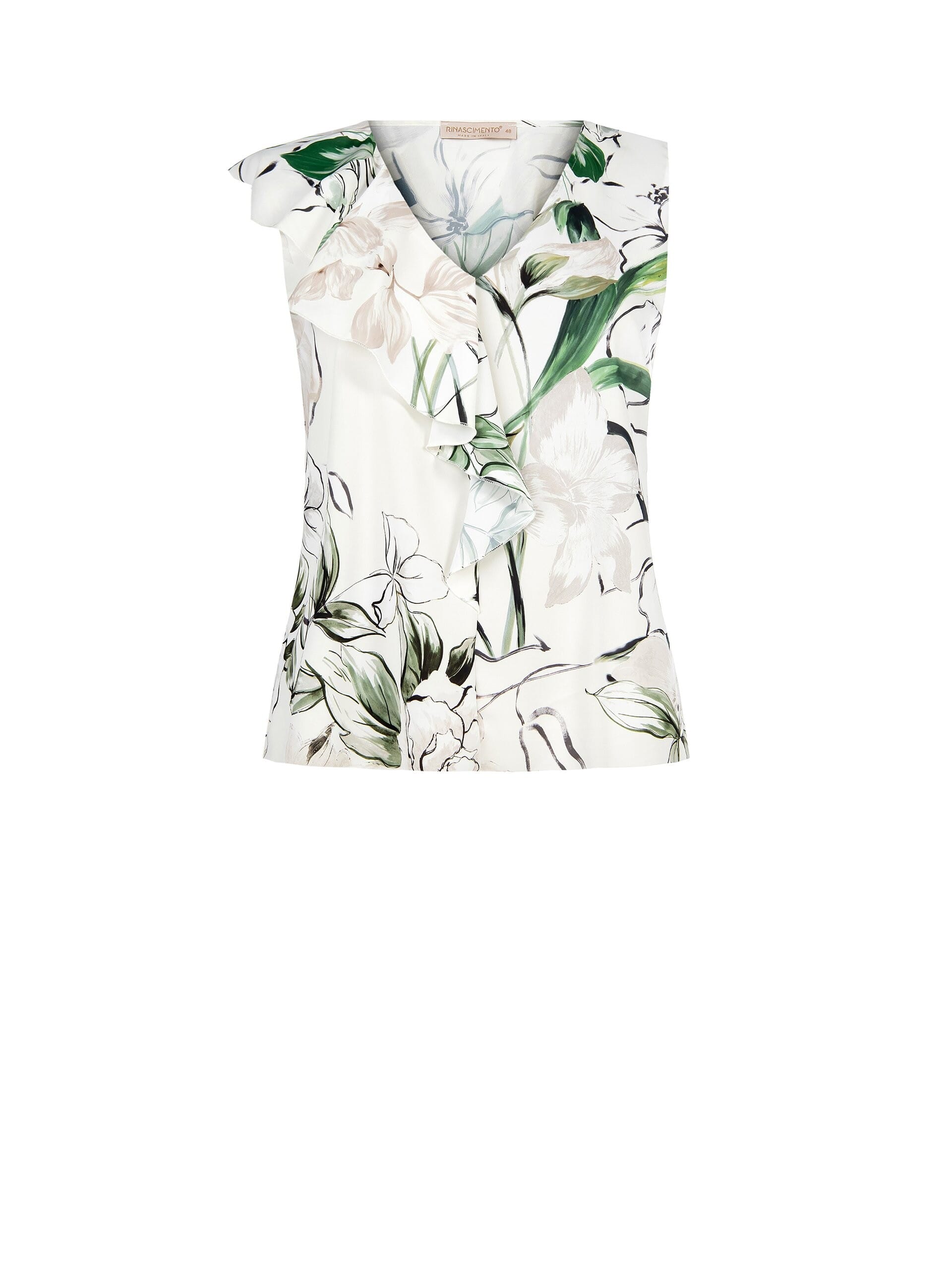 Chemisier fluide en satin avec volants et encolure en V Rinascimento Curvy