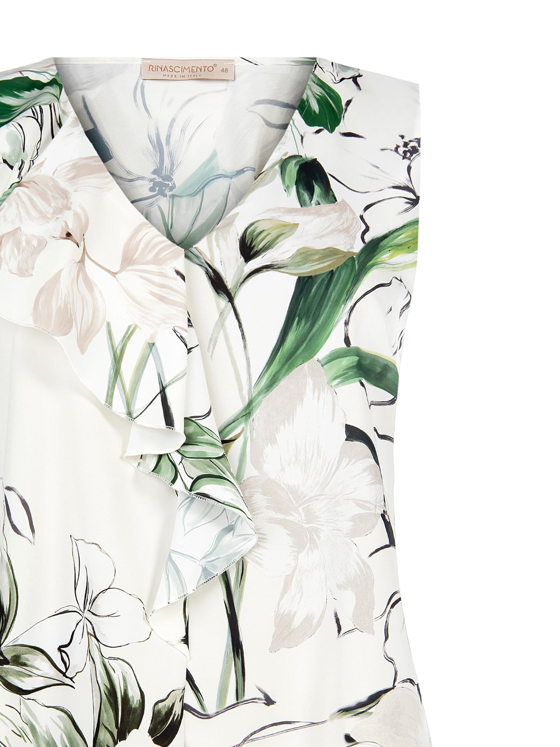 Chemisier fluide en satin avec volants et encolure en V Rinascimento Curvy