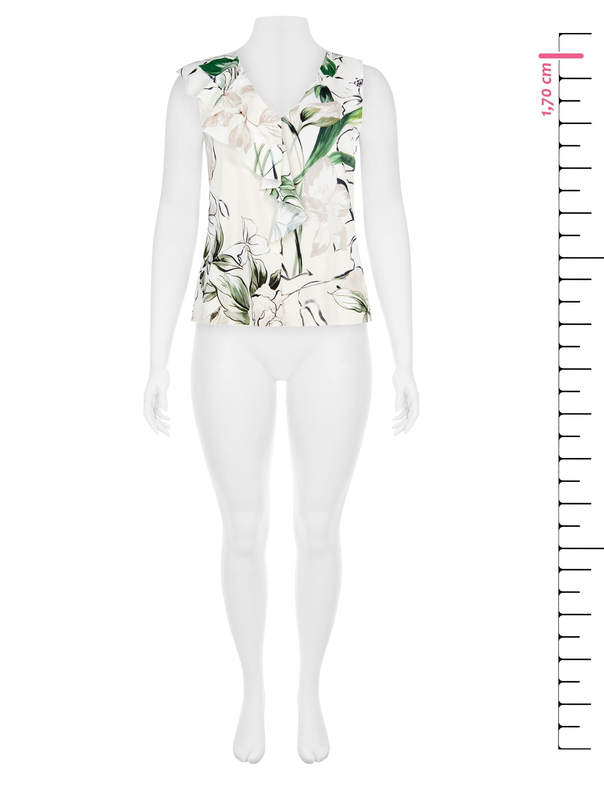 Chemisier fluide en satin avec volants et encolure en V Rinascimento Curvy