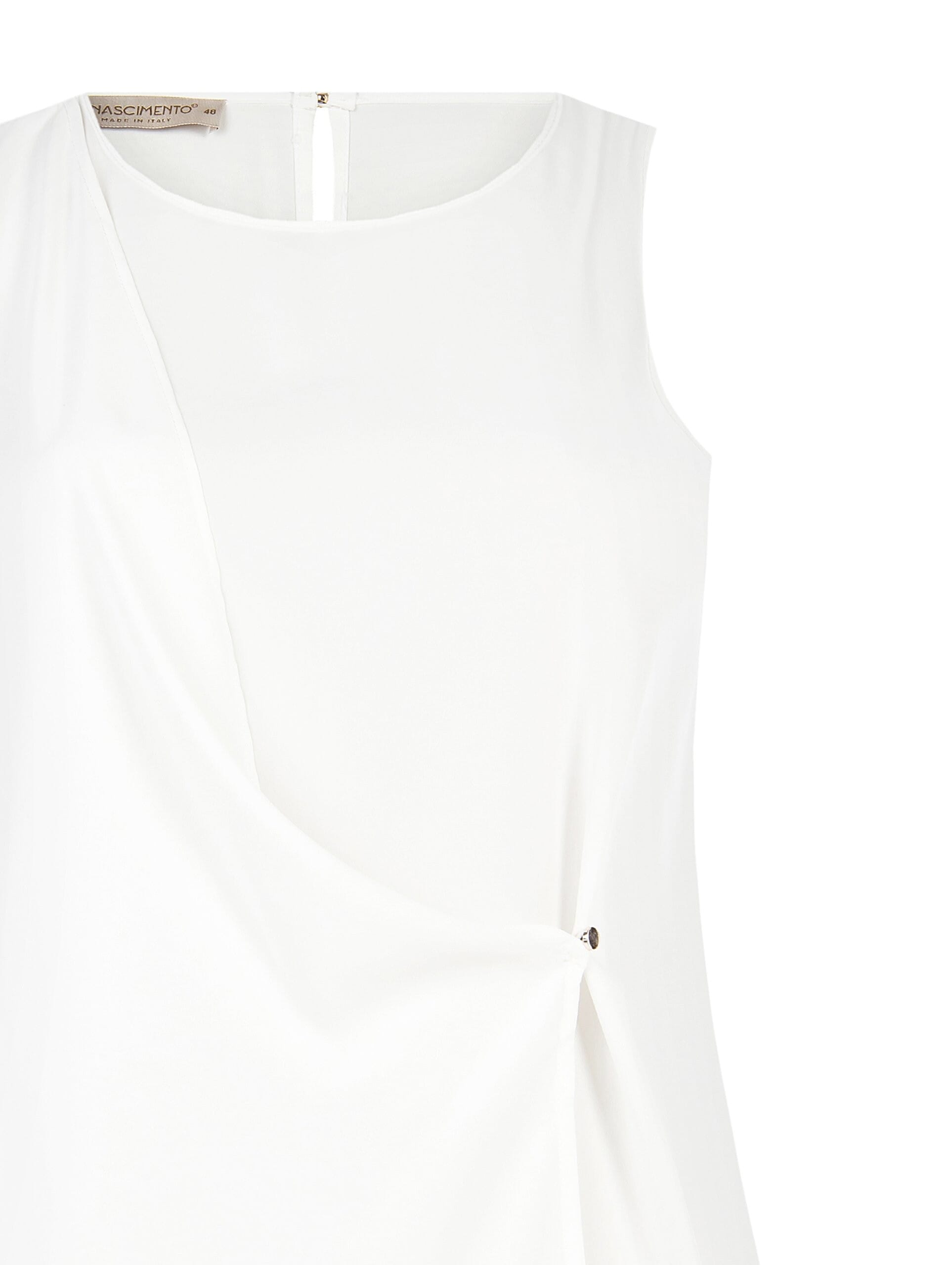 Blusa Curvy Fluida In Raso Opaco Con Drappeggio Davanti Rinascimento Curvy