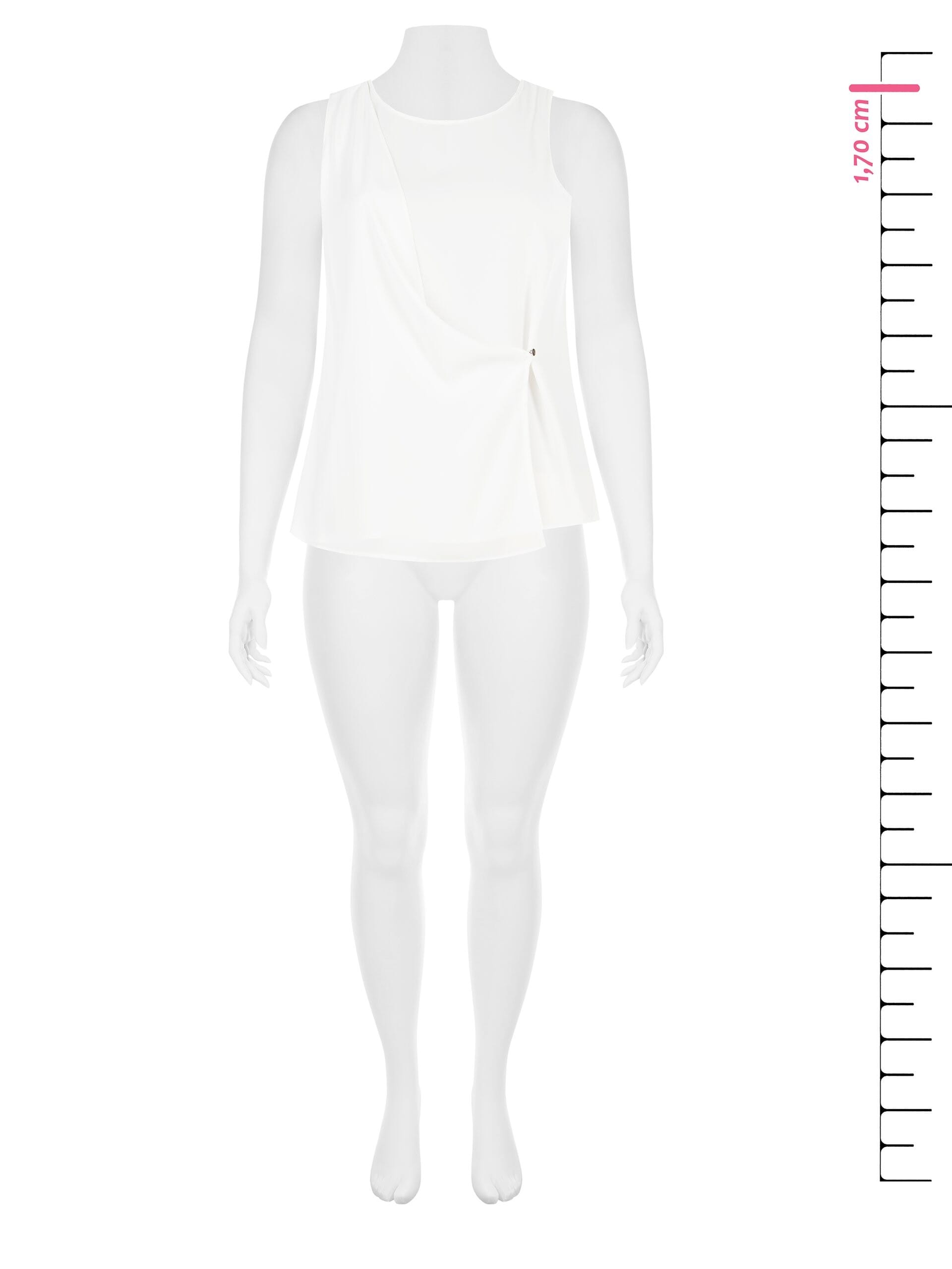 Blusa Curvy Fluida In Raso Opaco Con Drappeggio Davanti Rinascimento Curvy