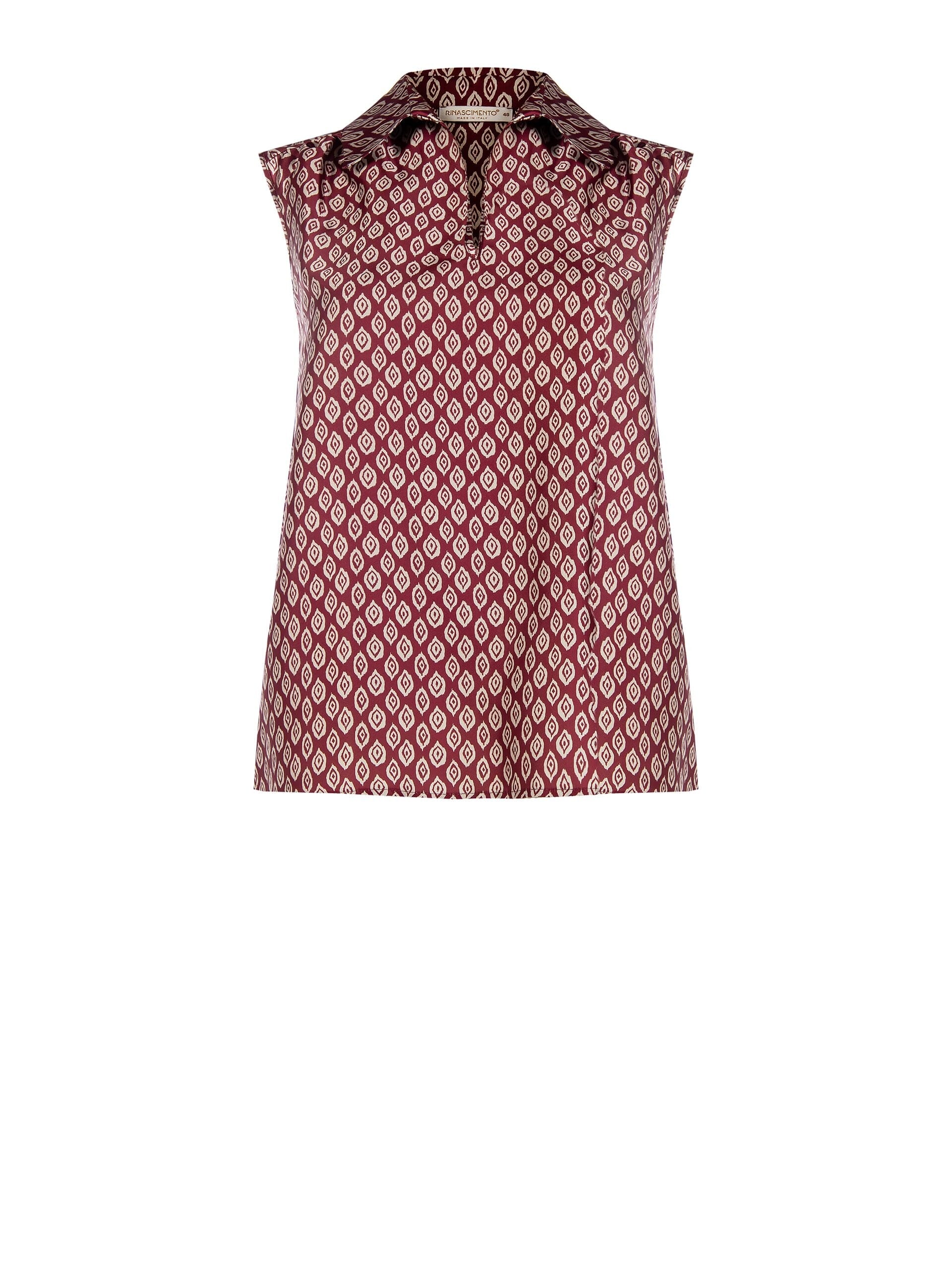 Blusa Curvy Ampia In Raso Con Colletto Rinascimento Curvy